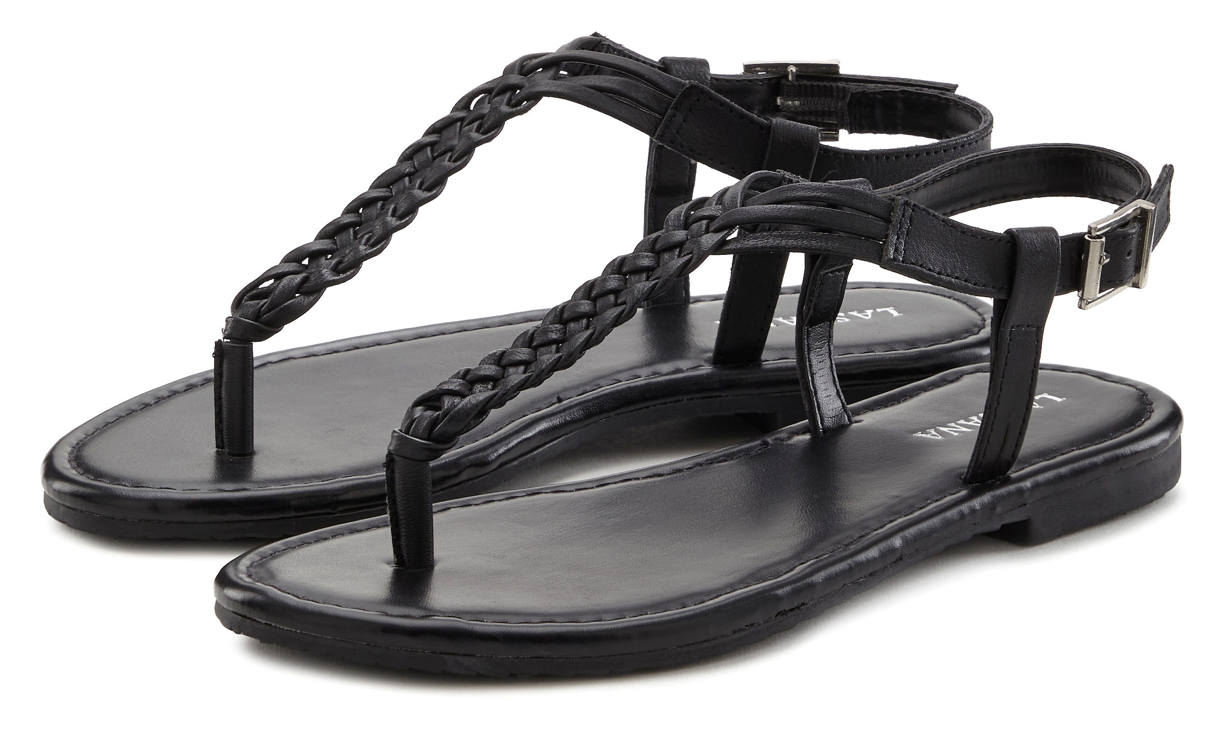 Zehentrenner »Sandalette, Sommerschuh«, Sandale aus Leder mit Flecht-Optik