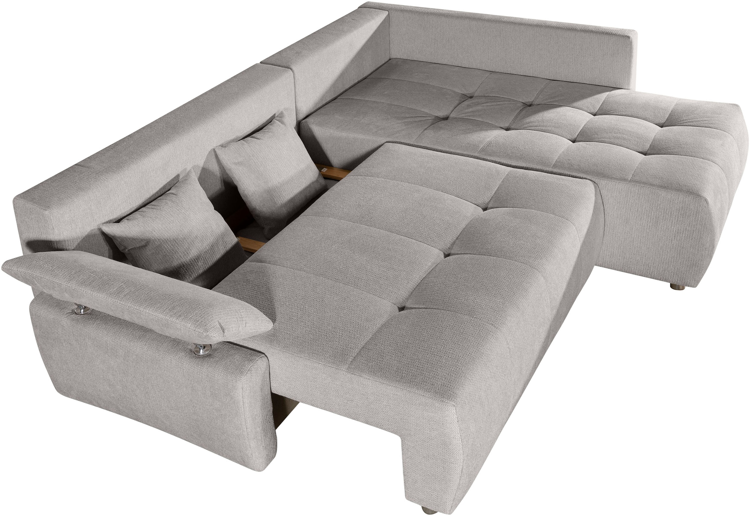 COLLECTION AB Ecksofa »Funtastic L-Form, B: 213 cm, Schlaffunktion, Bettkasten, auch in Cord« Armteilverstellung, Bonnellfederkern, frei stellbar