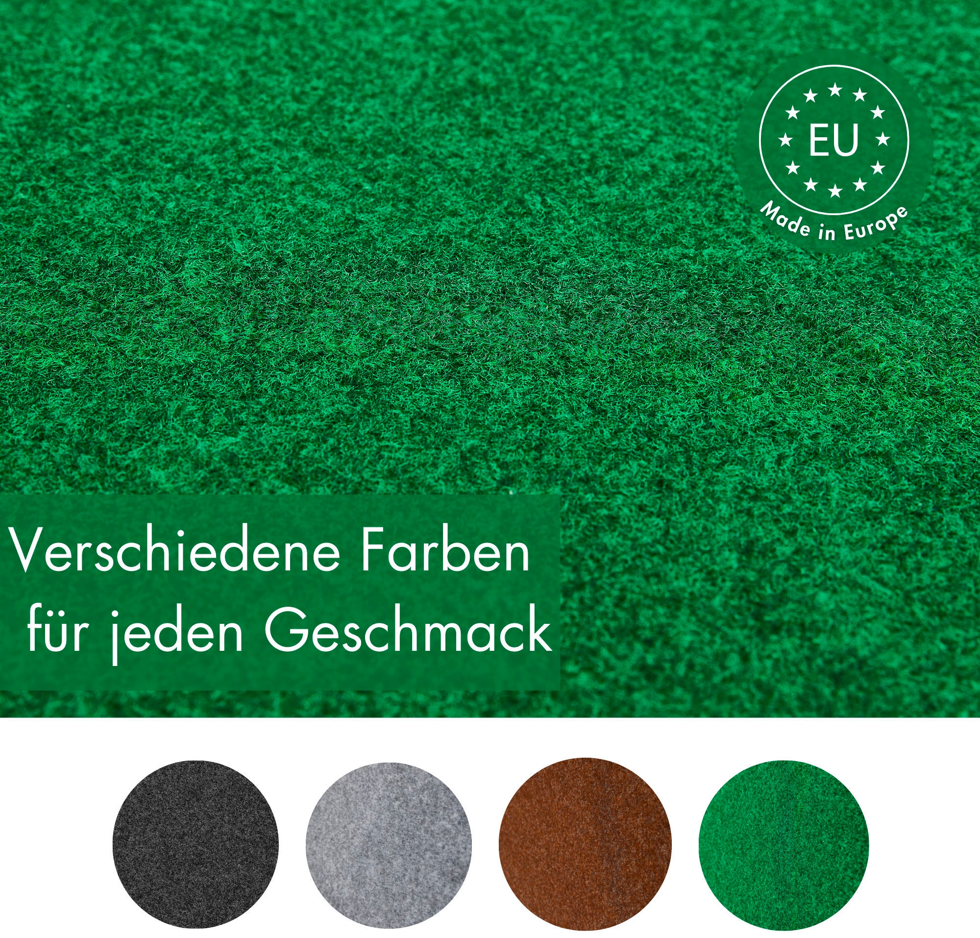 Andiamo Kunstrasen »Edinburgh, Made in Netherlands«, rechteckig, 4 mm Höhe, aus Nadelfilz, mit Drainagenoppen, für Balkon, Terasse, Wintergarten