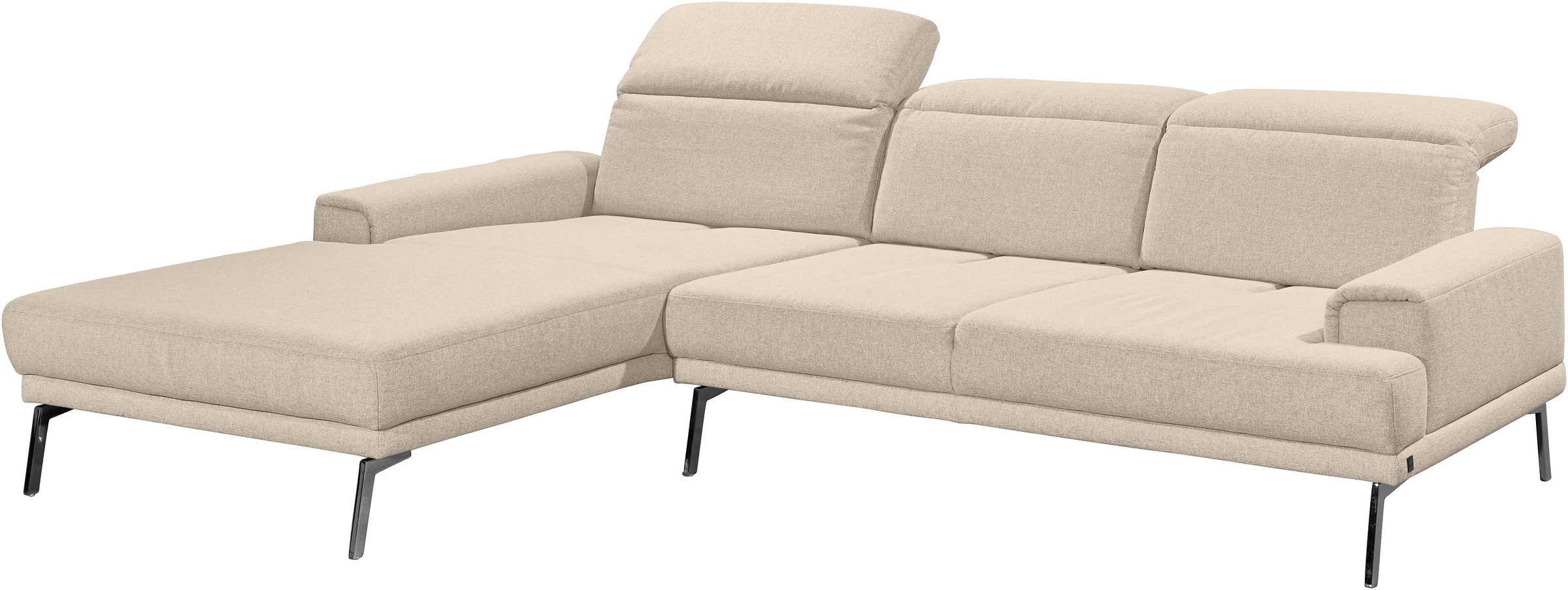 Musterring Ecksofa »MR 4580«, mit Kopf- und Sitztiefenverstellung, Metallfuß chrom, 288 x 193/220cm