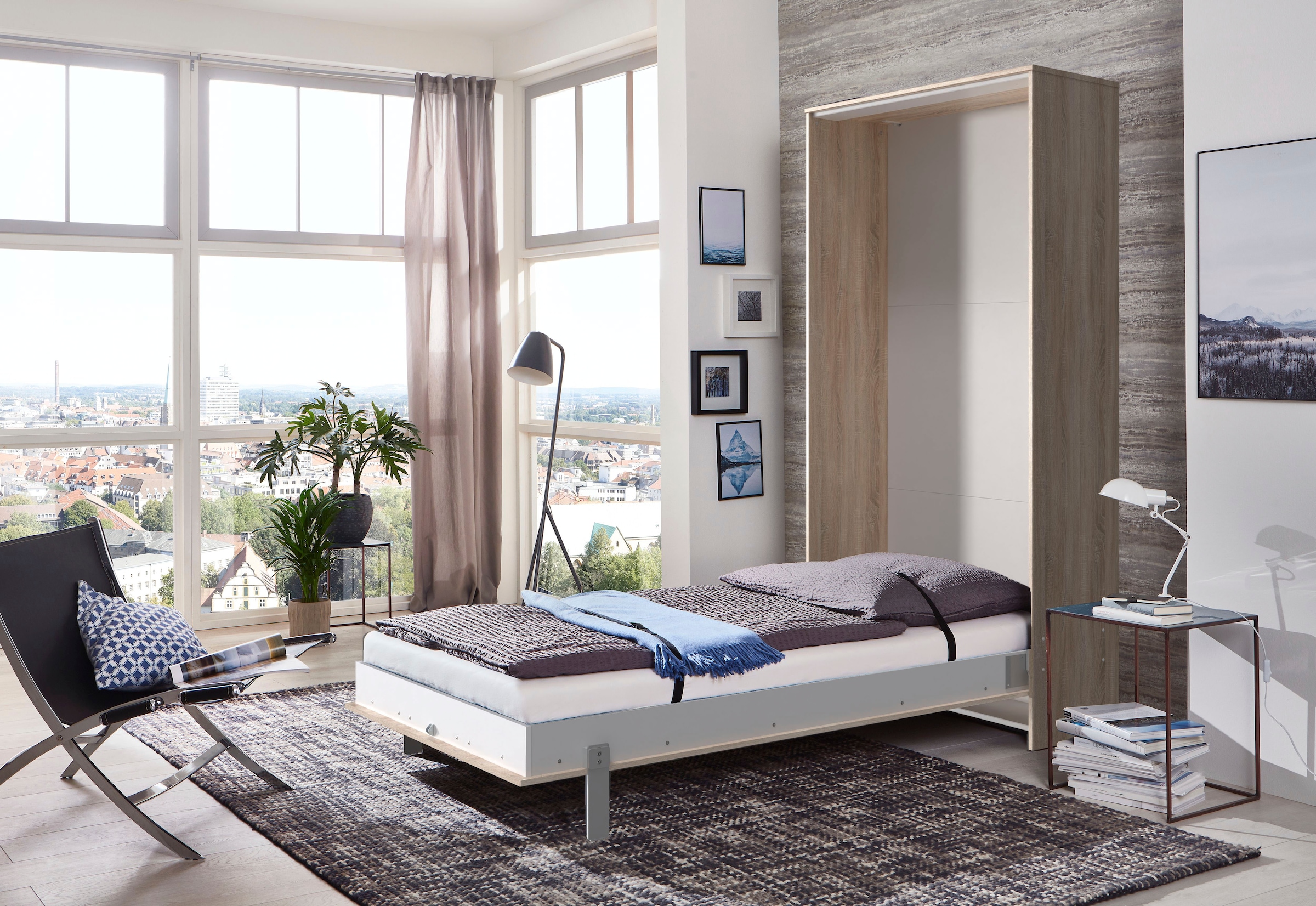 Wimex Schrankbett »Juist Schrankklappbett Gästebett«, vertikal klappbar, 3 Liegeflächen, mit Lattenrost, Made in Germany