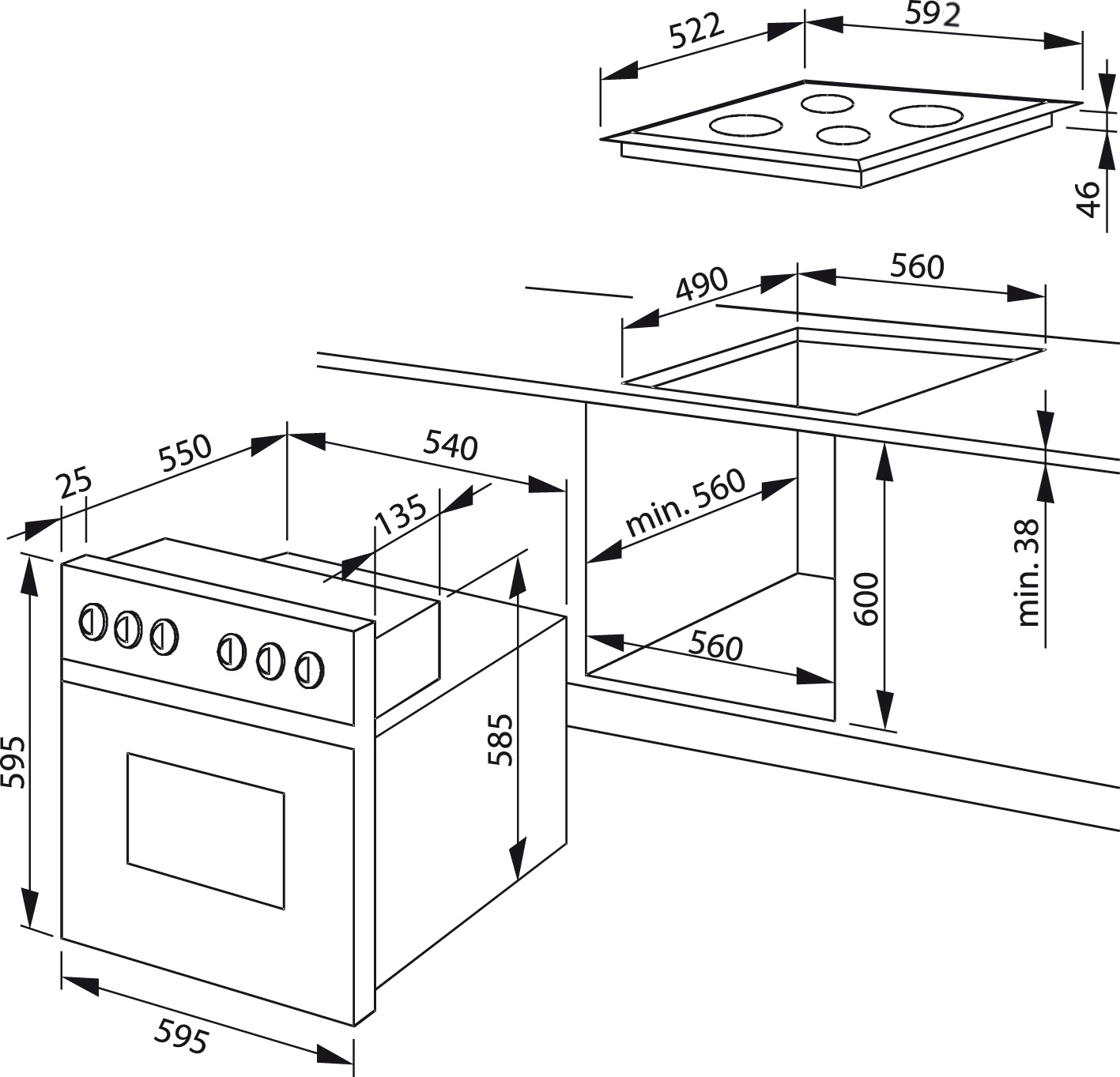 Amica Elektro-Herd-Set »EHC 933 333 S« Sicher kochen, bester Überblick – Reinigung im Handumdrehen