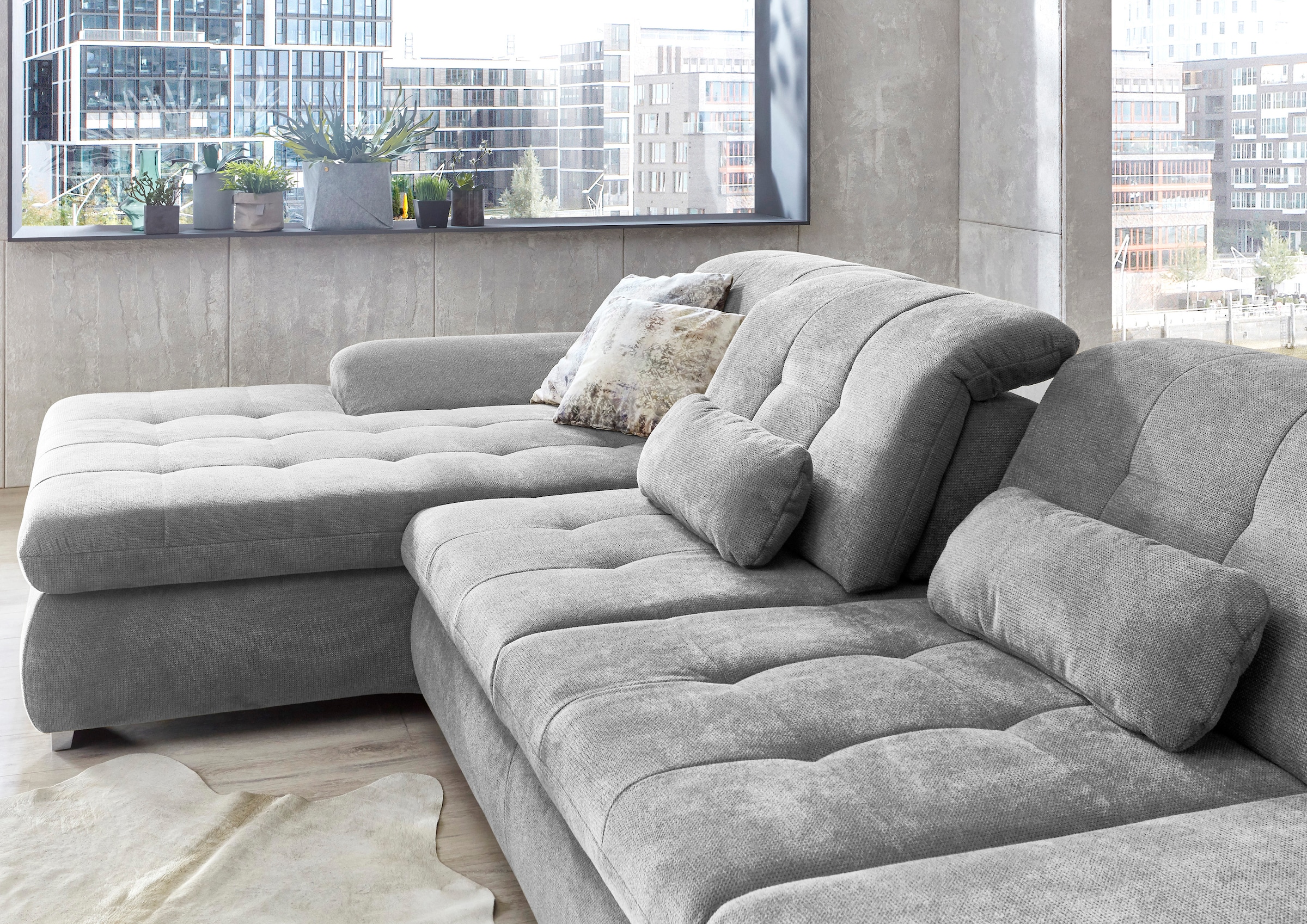Die PlanBar Ecksofa »MP-IN17004 L-Form, Breite 331 cm, wahlweise weitere Funktionen« Federkern-Polsterung, inkl. Sitztiefenverstellung