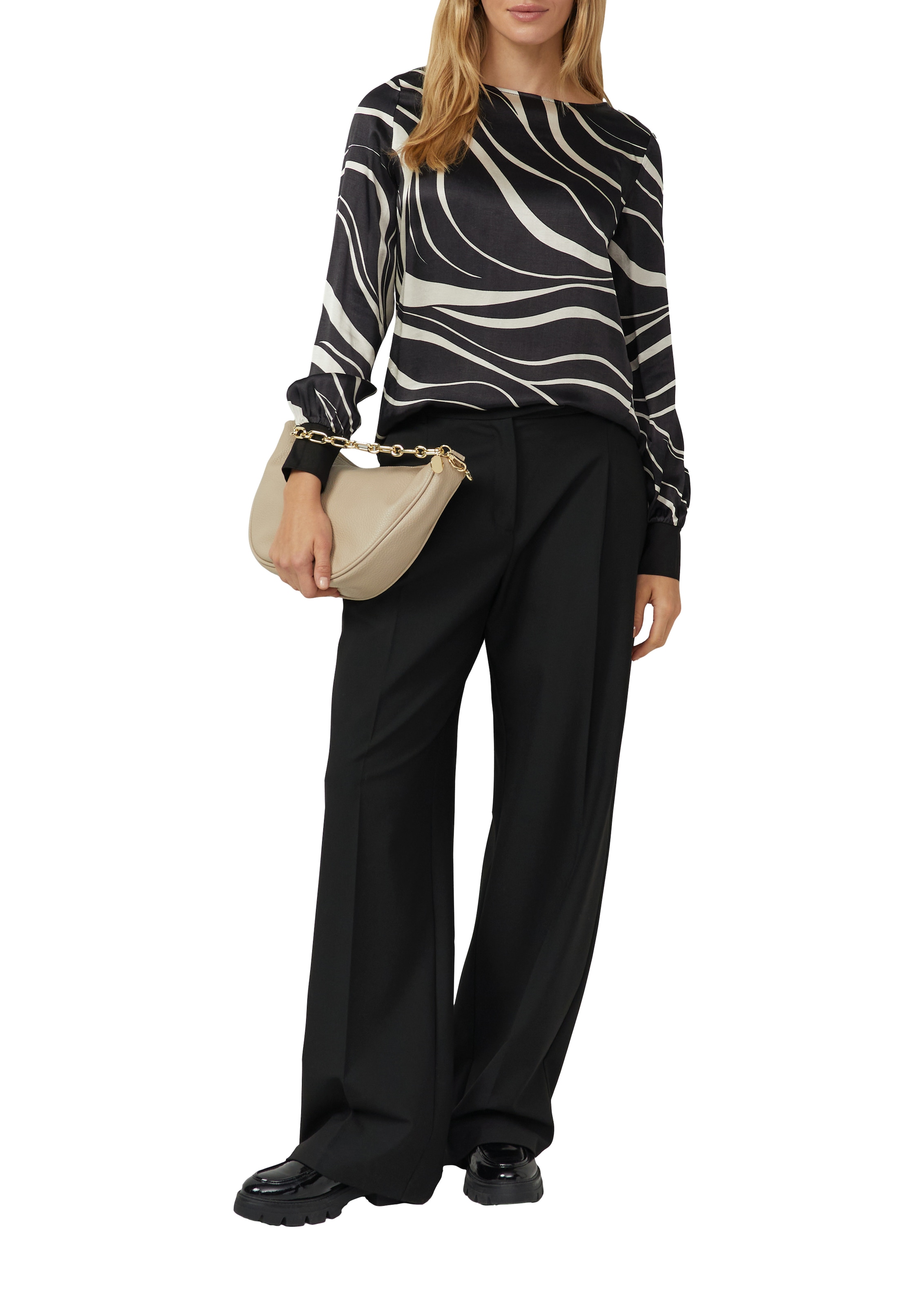 s.Oliver BLACK LABEL Langarmshirt mit All-Over Print