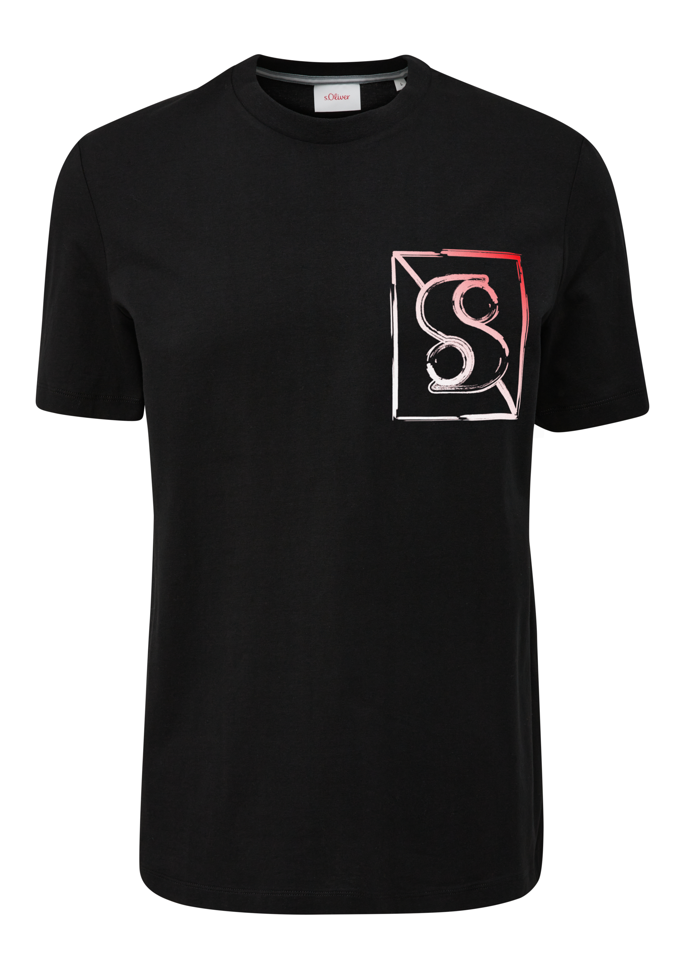 s.Oliver T-Shirt, mit Brust bei der auf Schriftzug ♕