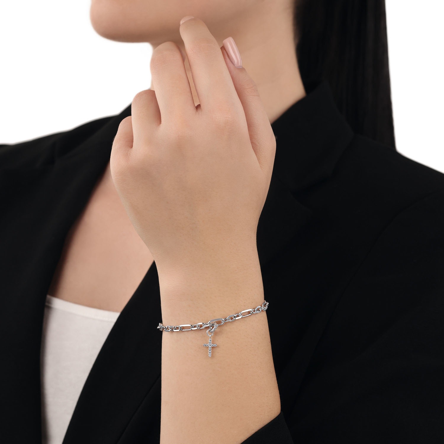 Amor Charm Kreuz »2038512«, mit Zirkonia (synth.)