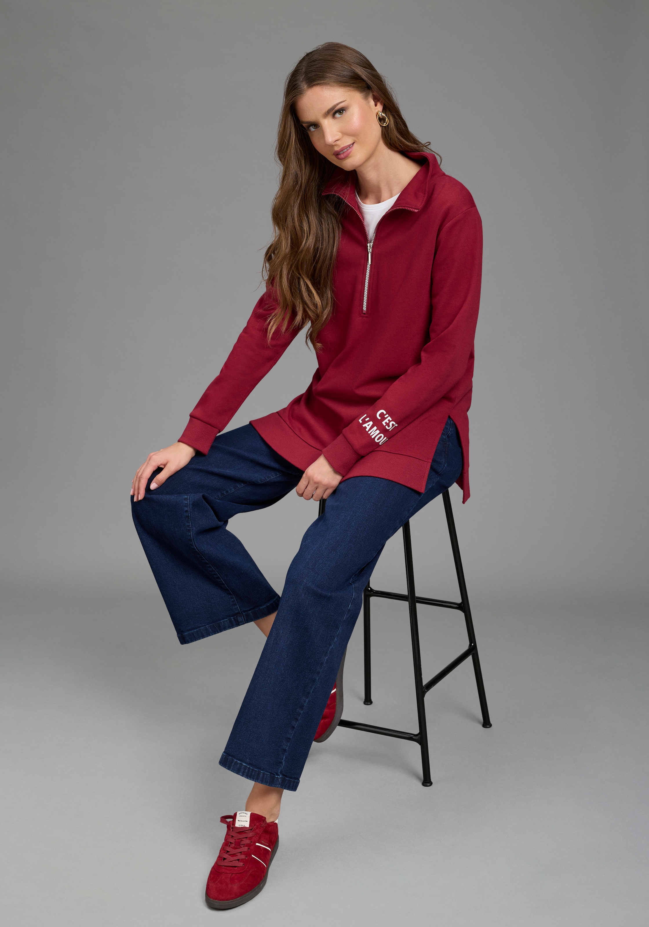Laura Scott Longsweatshirt , in großen Größen verfügbar

