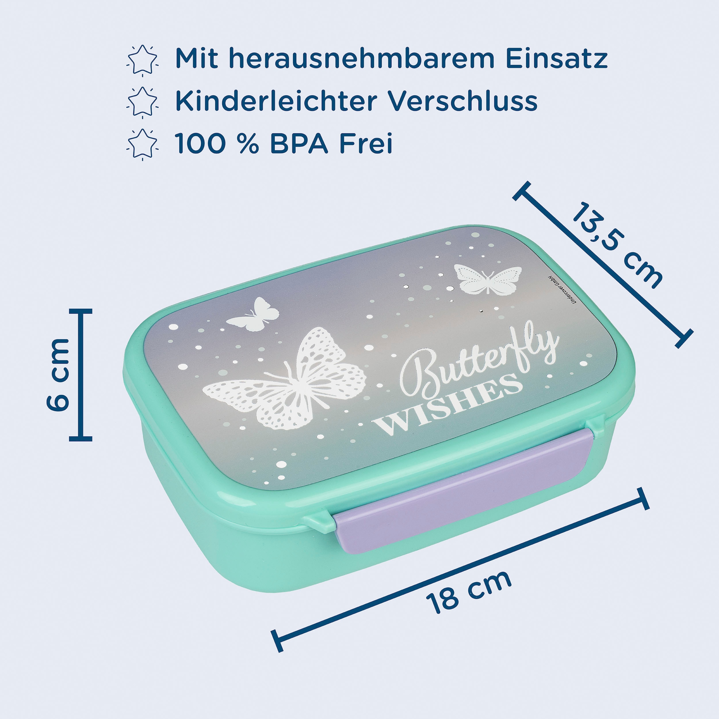 Scooli Lunchbox »Brotzeitdose & Trinkflasche, Butterfly Wishes«, (Set, 2 tlg.), mit Trinkflasche