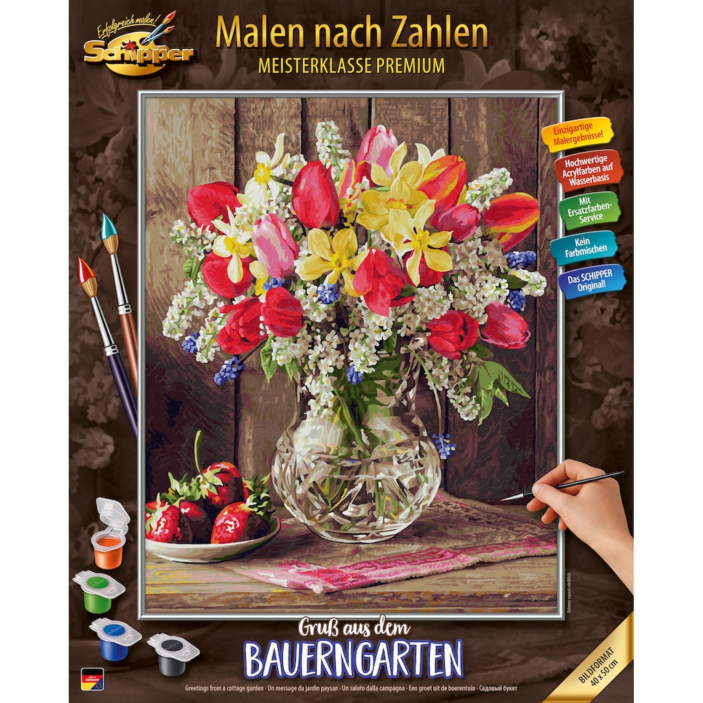 Schipper Malen nach Zahlen »Meisterklasse Premium - Gruß aus dem Bauerngarten«, Made in Germany
