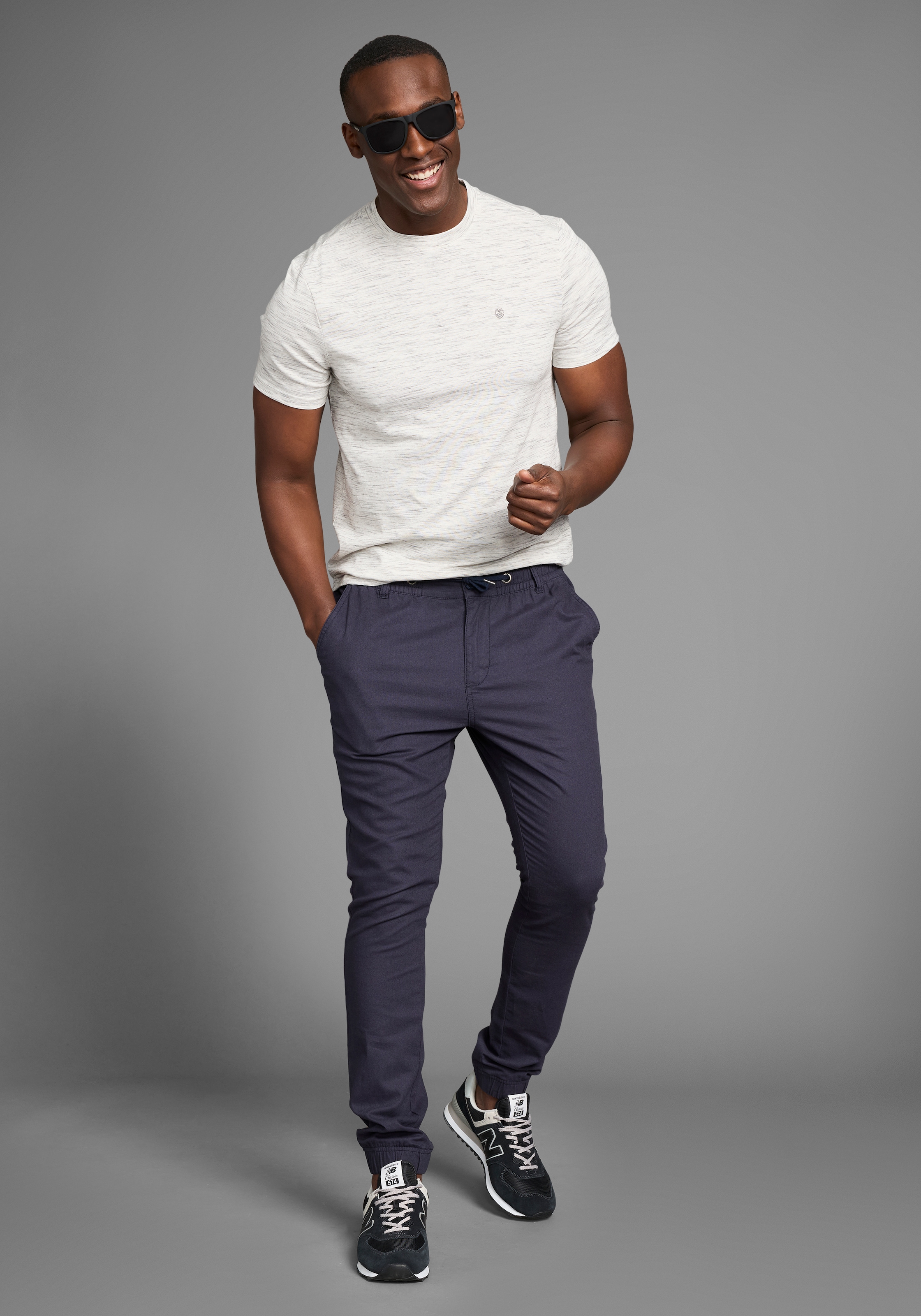 DELMAO Leinenhose, Leinenhose mit Kordelzug