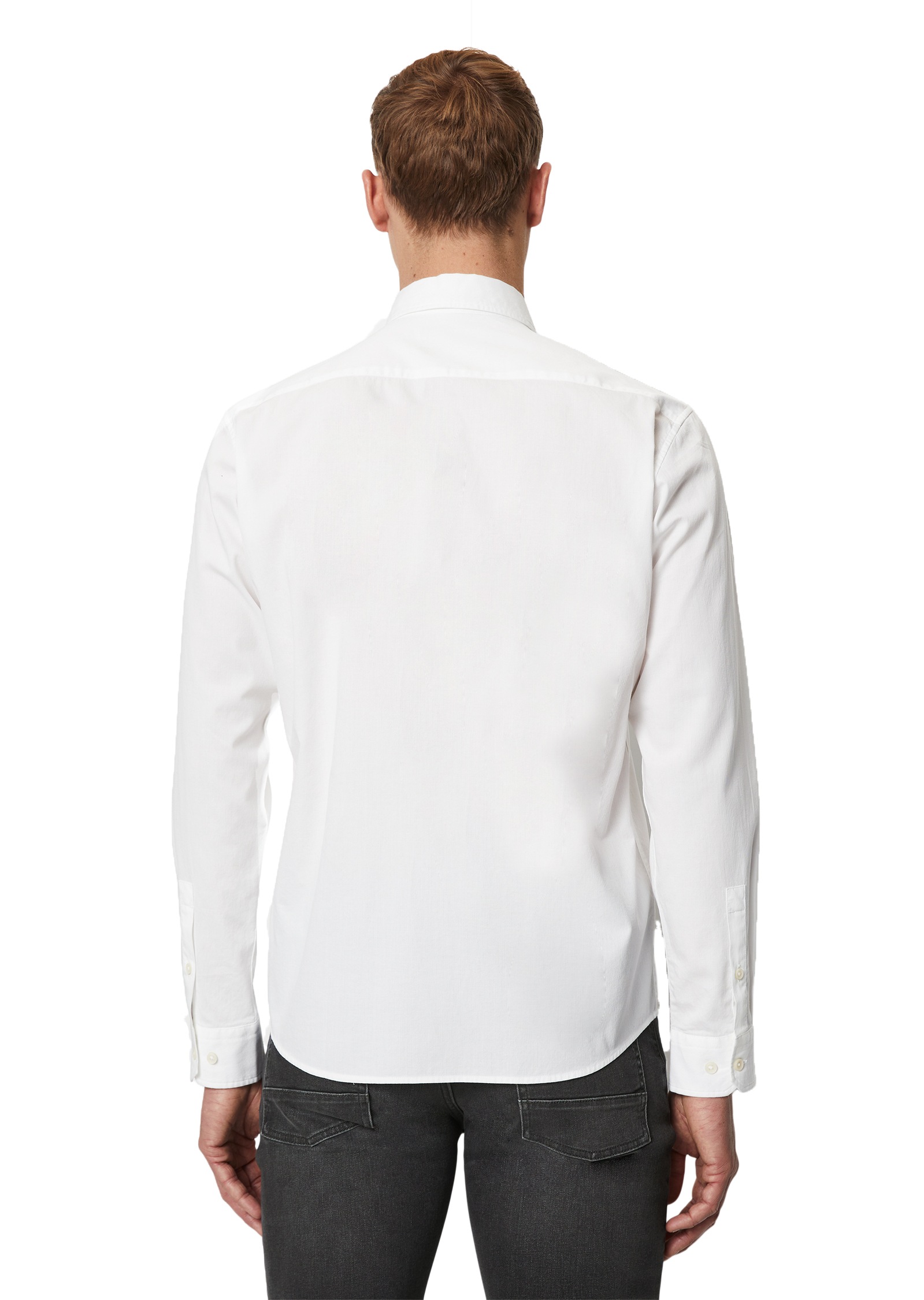 Marc O'Polo Langarmhemd regular fit aus Bio-Baumwolle, Button-down-Kragen, mit Struktur