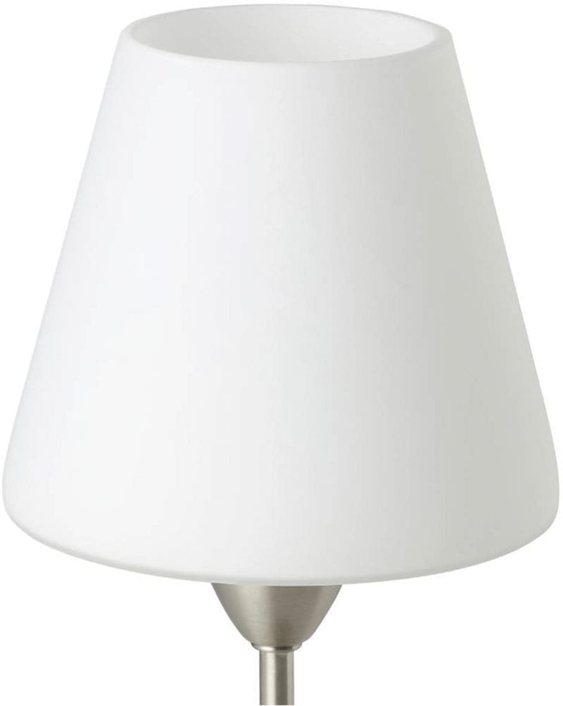 EGLO Tischleuchte »DAMASCO 1 Tischlampe, weiß, nickel-matt, exkl. Leuchtmittel E14«, 1 flammig, Leuchtmittel E14 | Leuchtmittel wechselbar-ohne Leuchtmittel, Nachttischlampe, Schreibtisch, Büro, elegant und zeitlos, 30x14,5x12cm