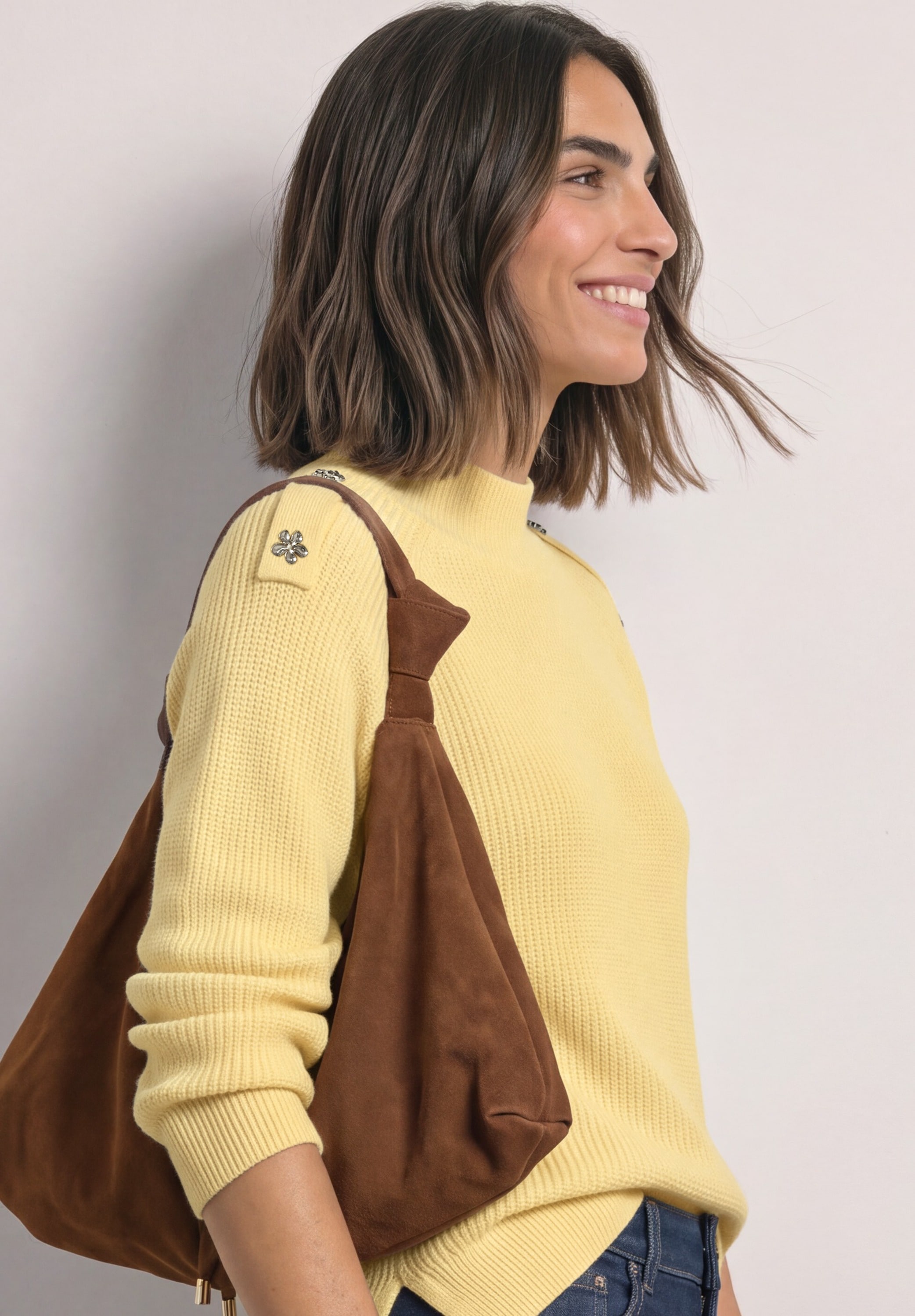 STREET ONE Stehkragenpullover Pullover mit Turtle Neck und Knopfdetails