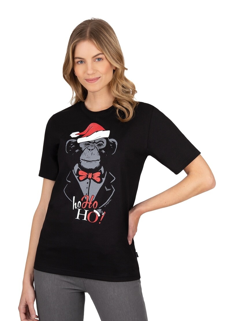 mit ♕ weihnachtlichem »TRIGEMA Trigema Motiv« T-Shirt T-Shirt bei