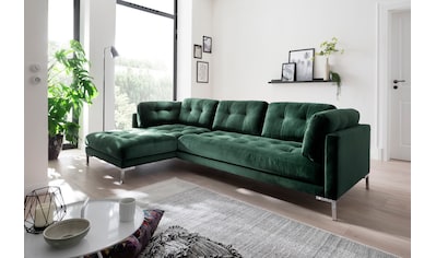 INOSIGN Big-Sofa »Vale«, mit Steppung im Sitzbereich, Federkern und  Zierkissen auf Rechnung kaufen