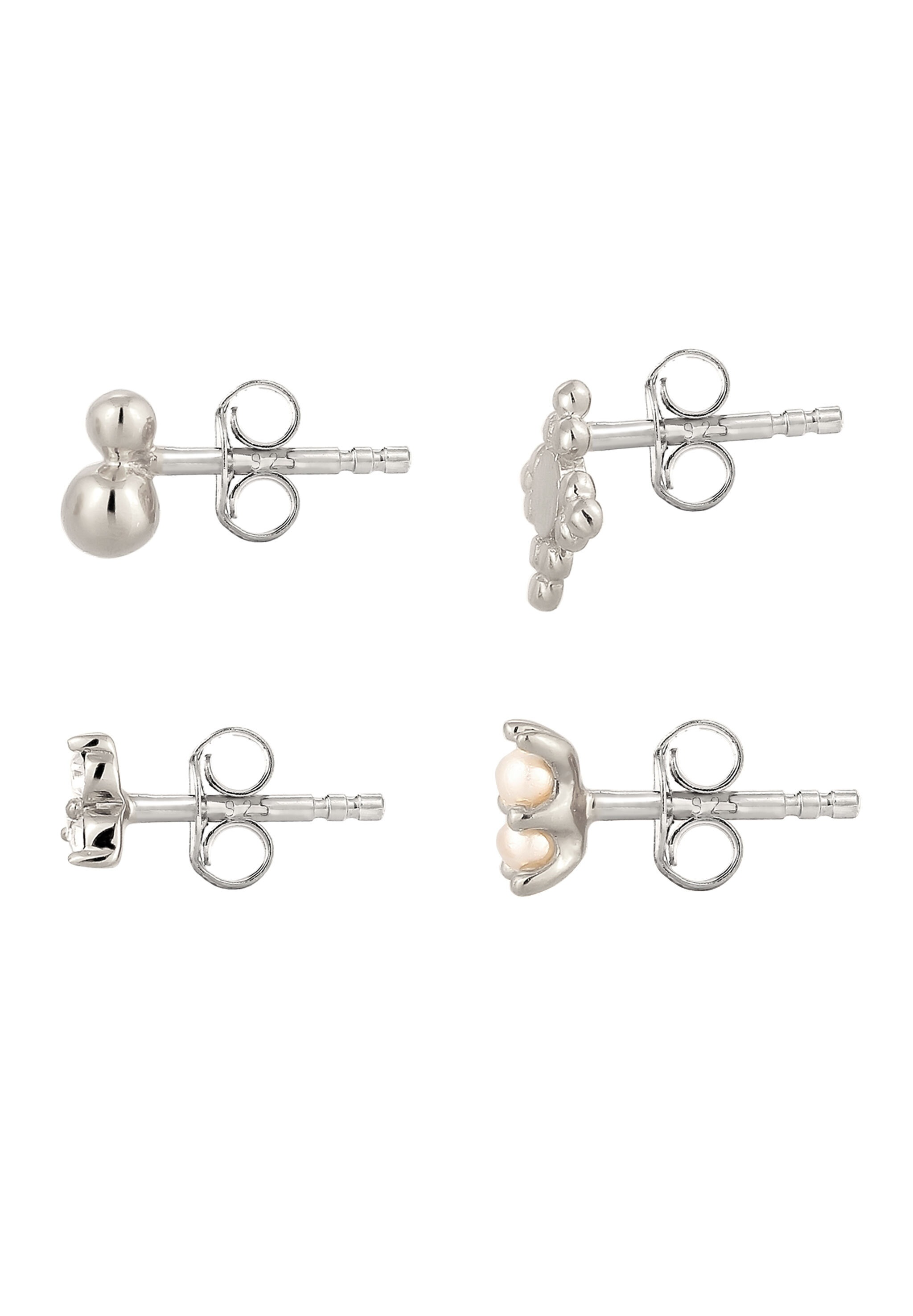 Elli Ohrstecker-Set »Ohrringe Ohrstecker Set mit Perlen Kristalle von Swarovski® 925 Sterling Silber (4 tlg.)«