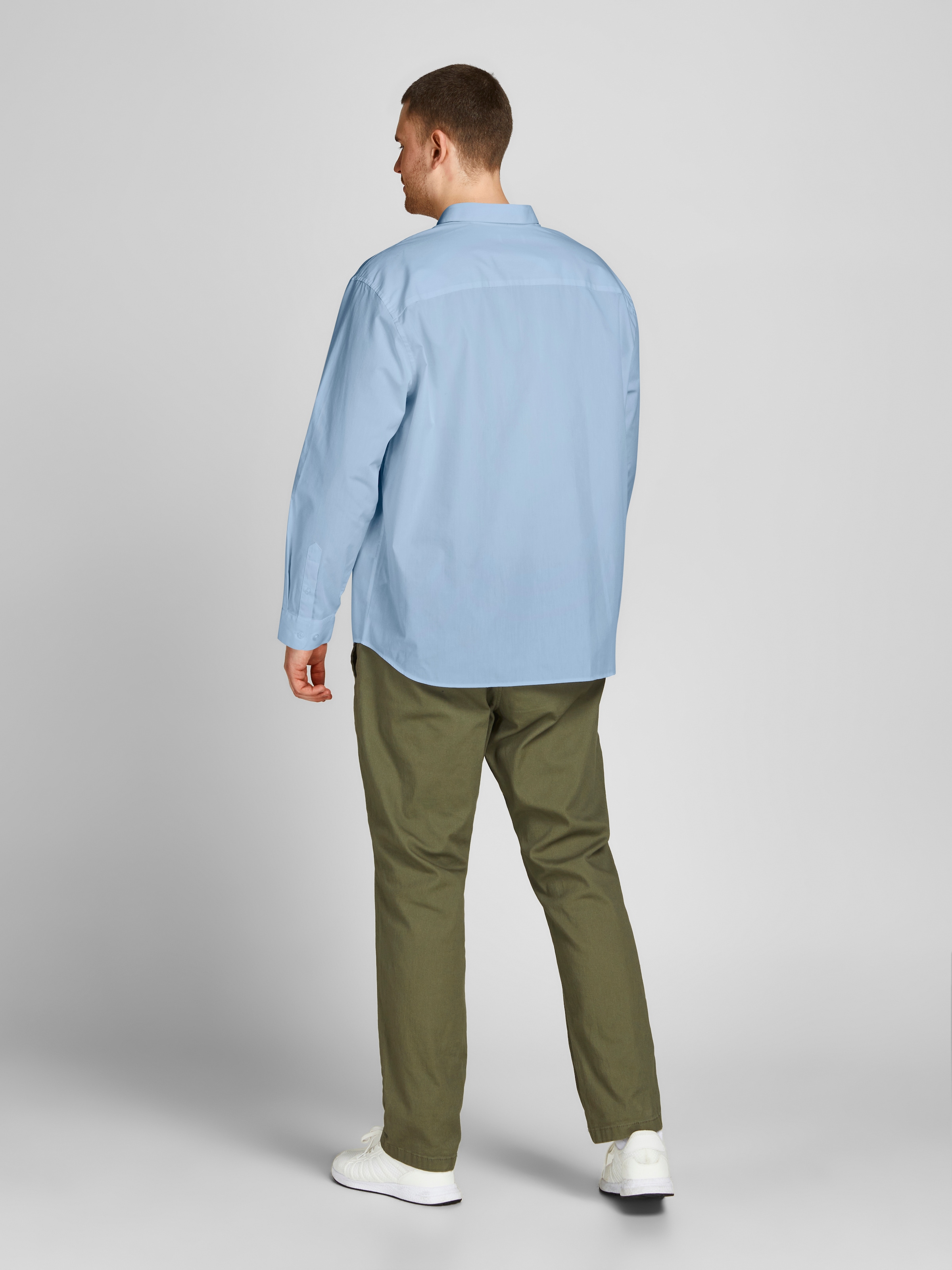 Jack & Jones PlusSize Langarmhemd »JJJOE SHIRT LS PLAIN PLS« Materialmix, normal geschnitten