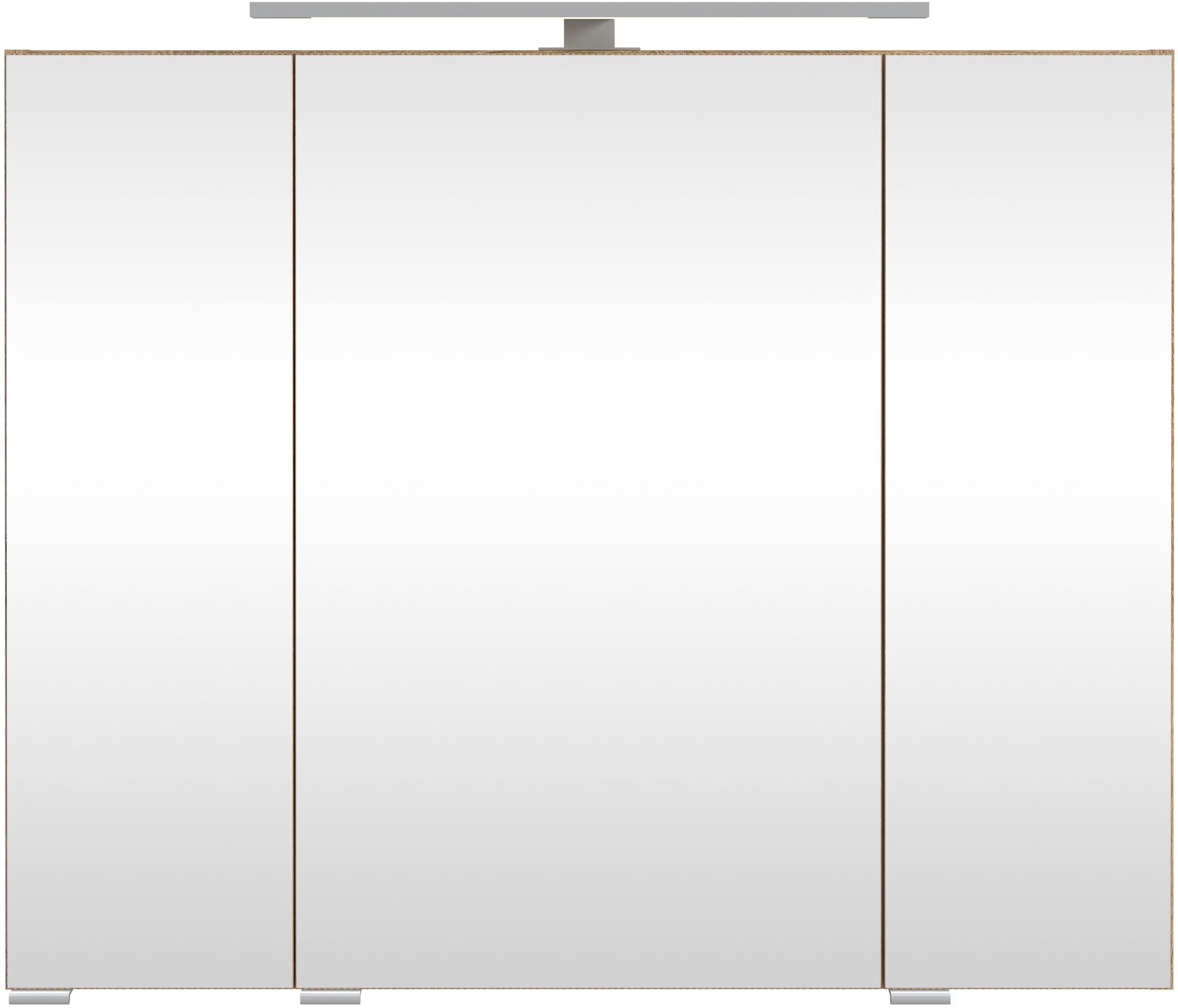 welltime Badmöbel-Set »EIXO, Set aus Spiegelschrank, Waschtisch und Midischrank«, Set 110 cm breit, Badmöbel mit LED-Beleuchtung