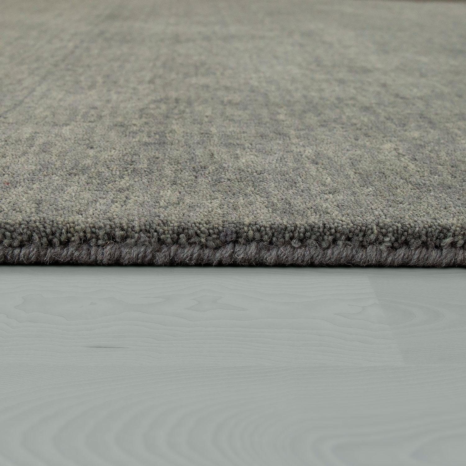 Paco Home Wollteppich »Atlas 100«, rechteckig, 14 mm Höhe, Gabbeh, Kurzflor, handgewebt, reine Wolle, Uni Farben