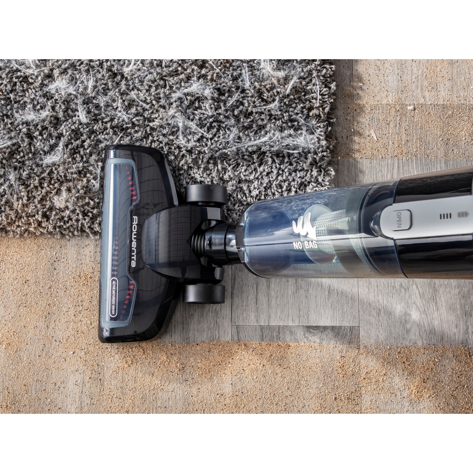 Rowenta Akku-Stielstaubsauger »Air Force Light, kabellos, LED- Düse, beutellos Bodenstaubsauger«, 14,4 Volt Lithiumionen- Akku, leichtes und kompaktes Design, RH6545