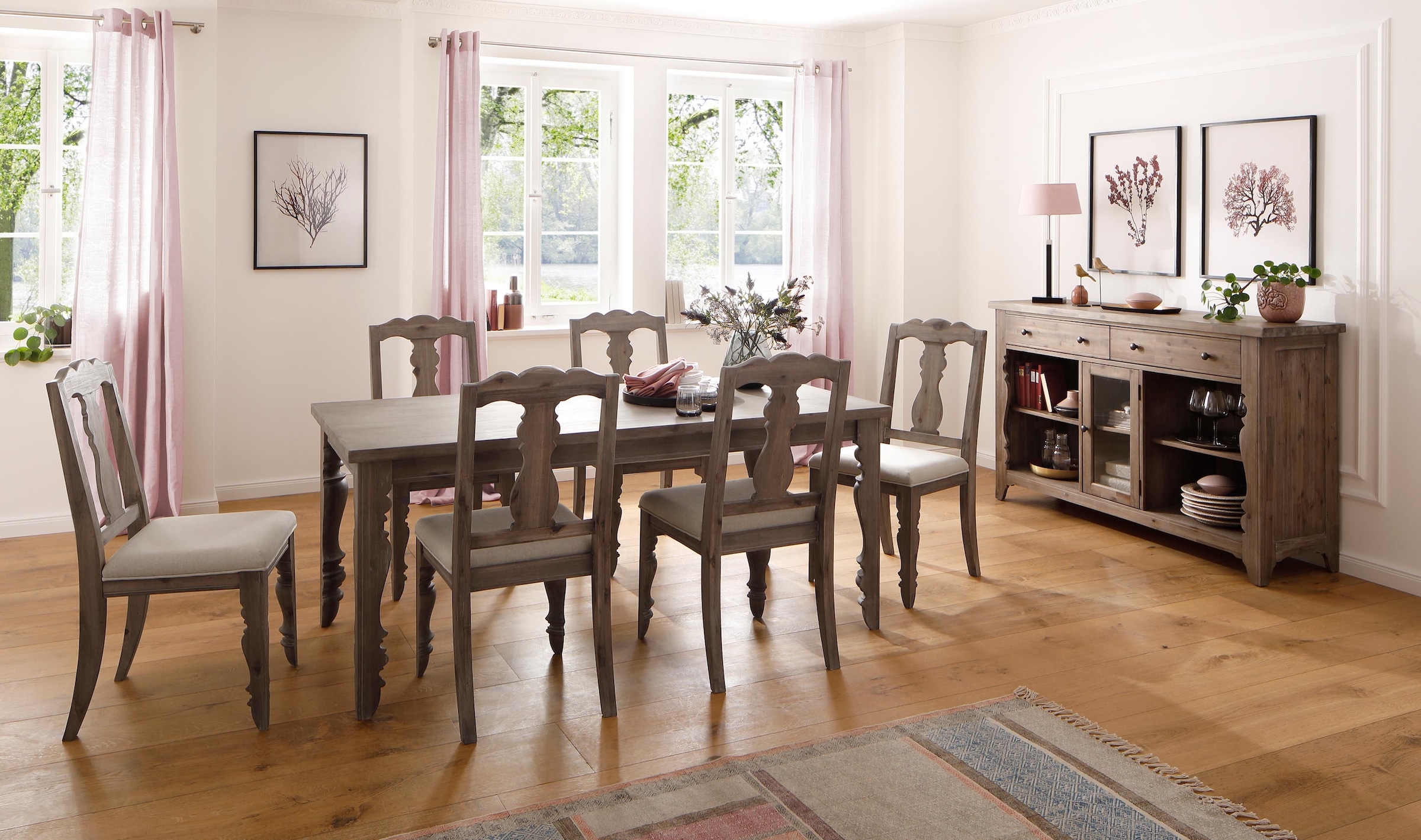 Home affaire Sideboard »Magnolia«, Kommode im rustikalem Flair, aus massivem Akazienholz