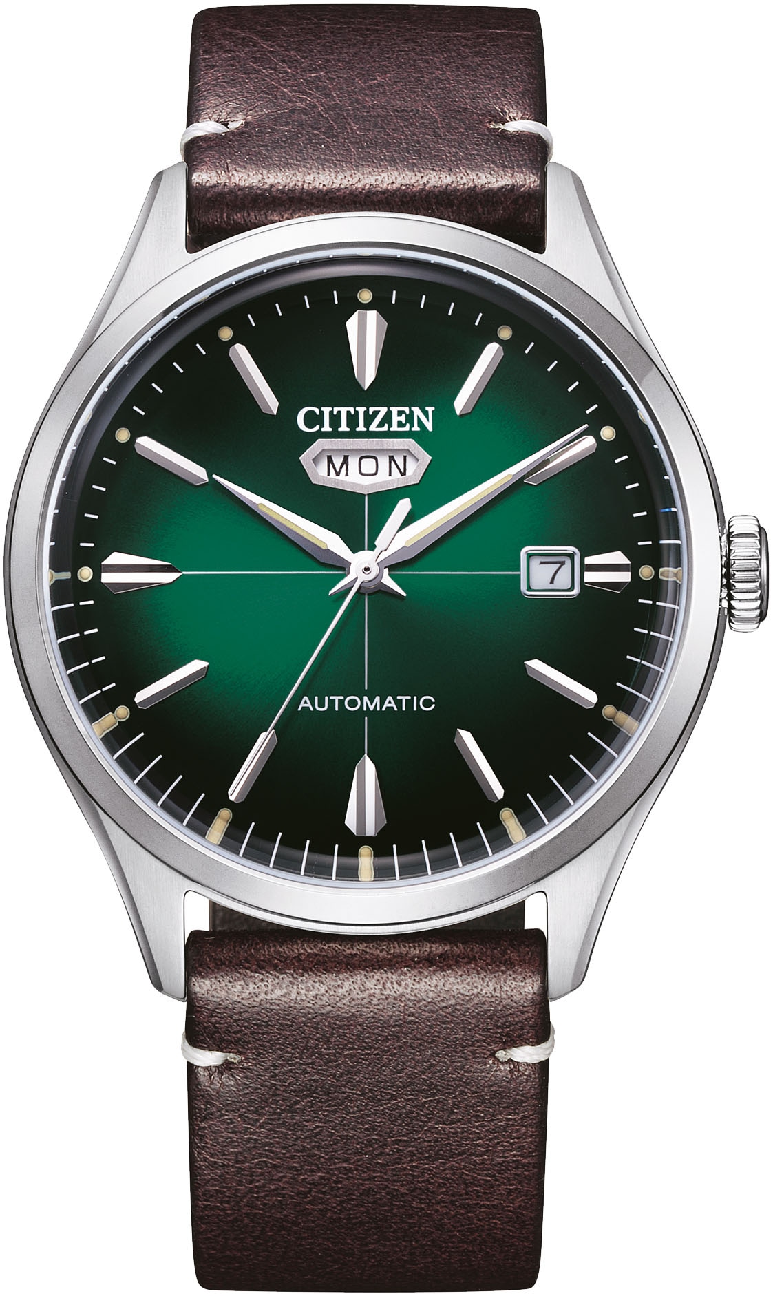 Citizen Automatikuhr, Armbanduhr, Mechanische Uhr, Herrenuhr, Datum, Lederarmband