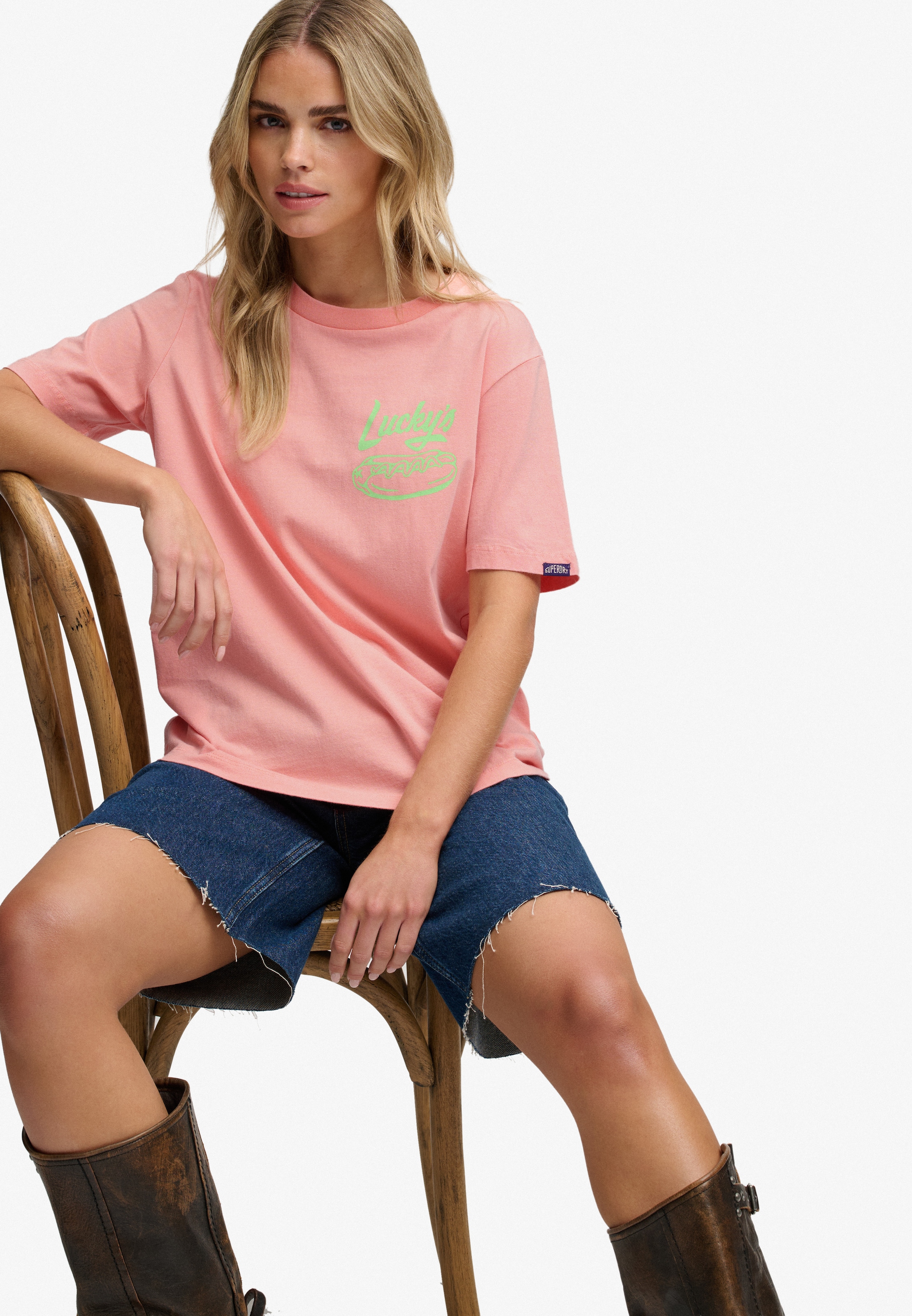 Superdry Print-Shirt »ROADSIDE TRADE RELAXED TEE« aus Baumwolle in Single Jersey, Relaxed Fit, Kurzarm