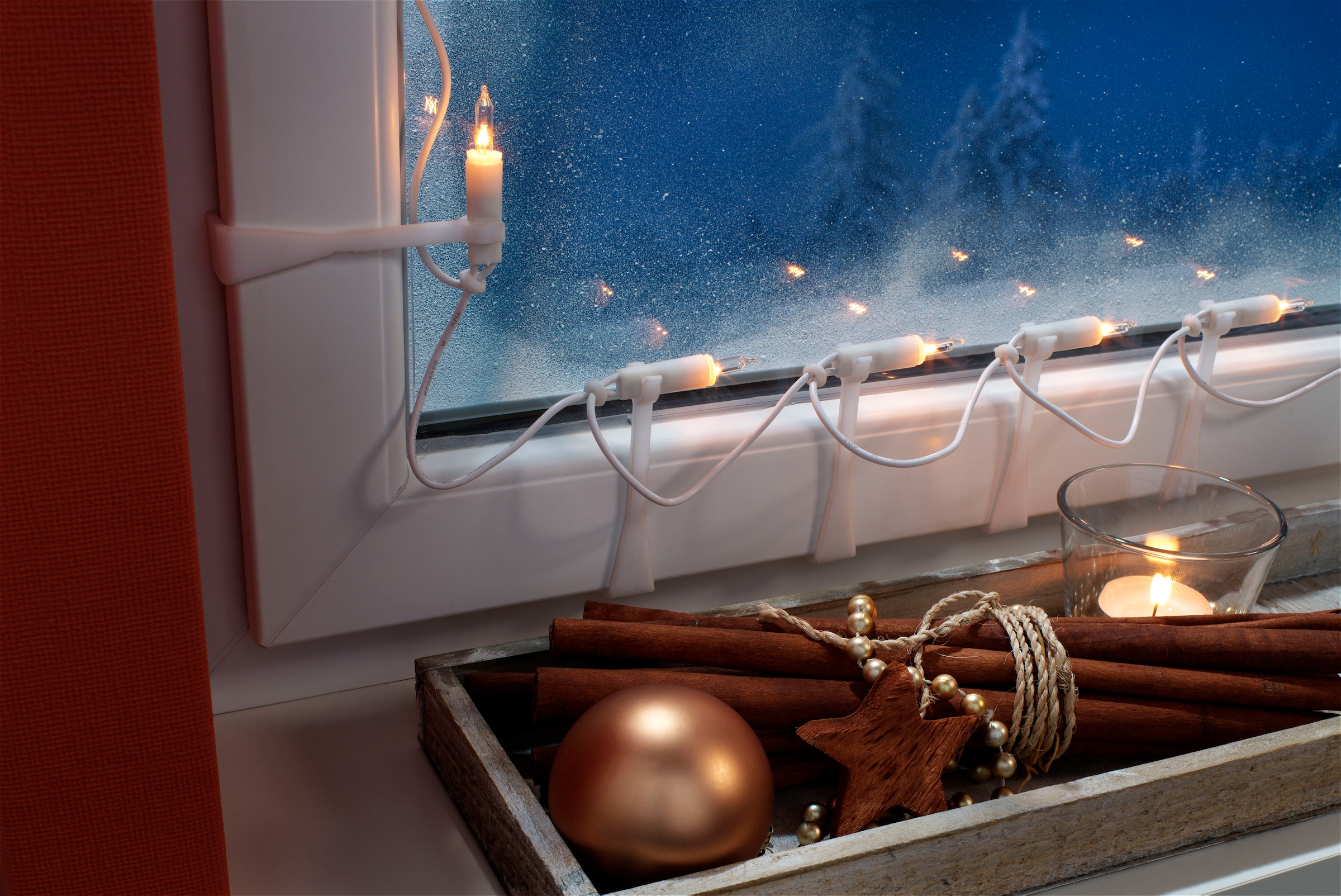 Ruco Fensterhaken Lichterkettenbefestigungs- Clips für Fenster, Kunststoff