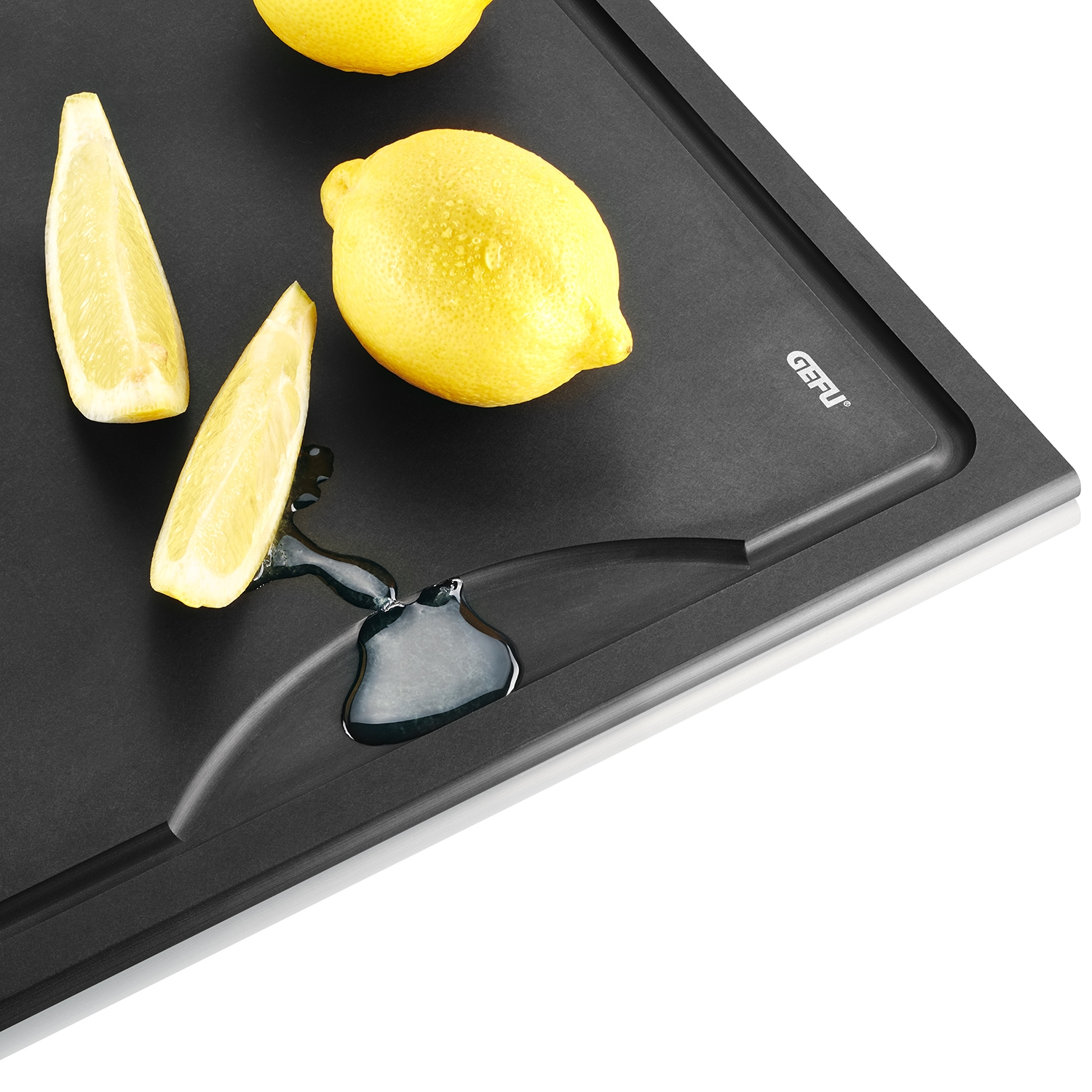 GEFU Schneidebrett »SLIZE« Holzverbundstoff aus 80 % recyceltem Material, Saftrille