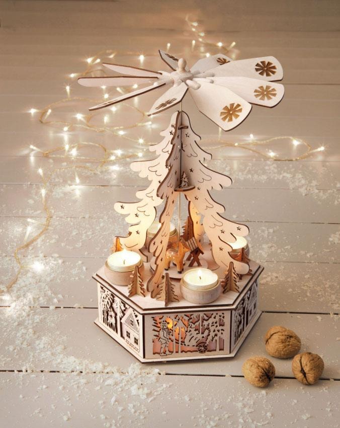 Home affaire Weihnachtspyramide »Weihnachtsdeko«, LED-Beleuchtung im Sockel, ohne Deko