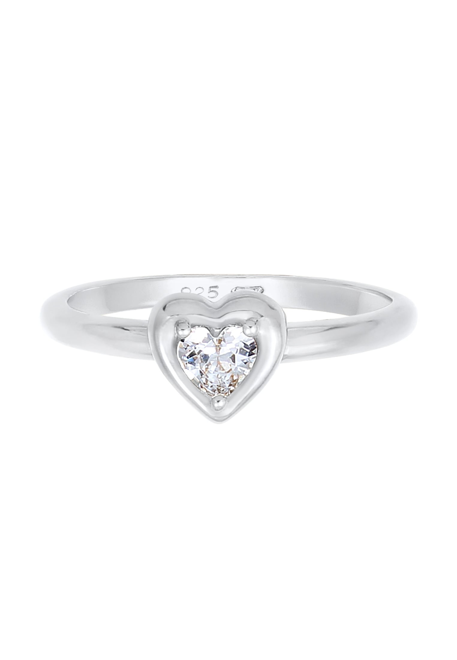 Elli Silberring »Ring Ring Herz Zirkonia Funkelnd Liebe 925 Silber«