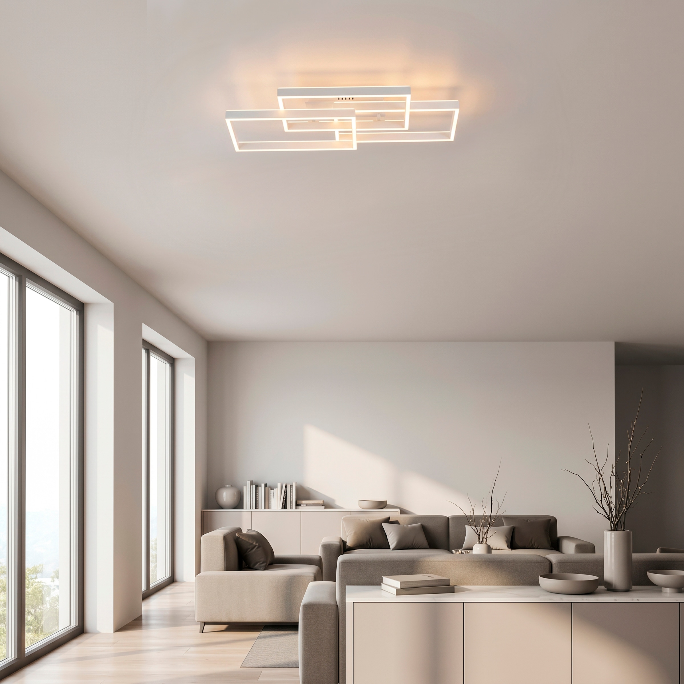 Paul Neuhaus LED Deckenleuchte »PAAN« LED-Board 1 Stk. warmweiß - kaltweiß CCT(2700-5000K), dimmbar über Funk-Fernbedienung, Memoryfunktion