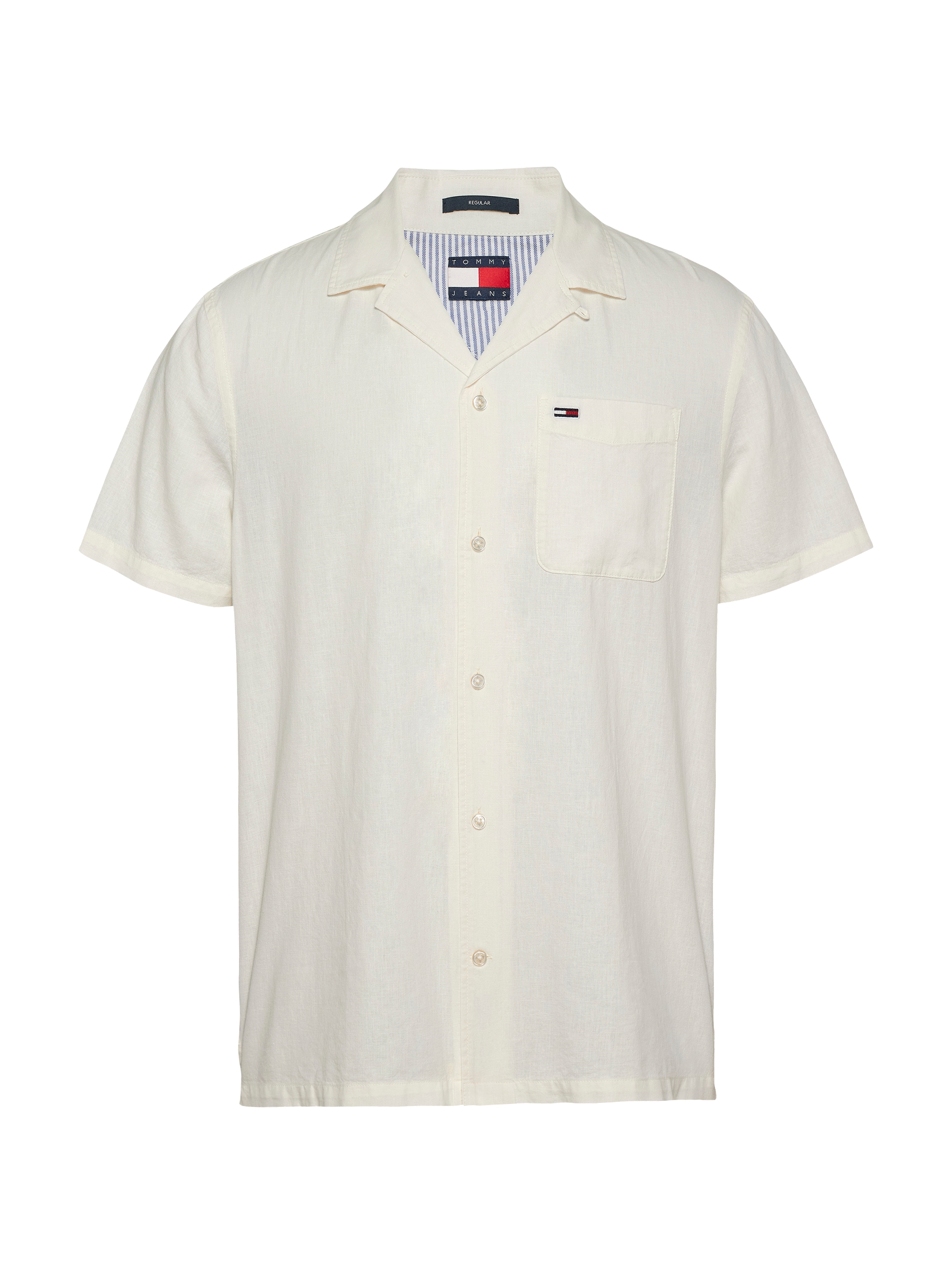 Tommy Jeans Plus Kurzarmhemd »TJM LINEN BLEND CAMP SS EXT«, Mit V-Ausschnitt