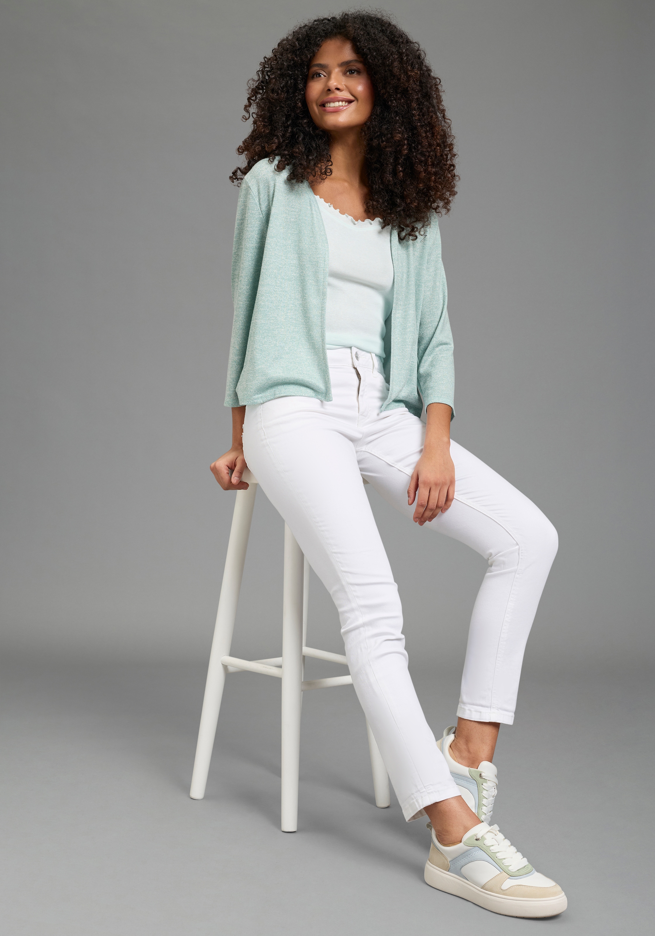 Flashlights Bolero für den Alltag, Langarm, figurumspielende Passform, V-Ausschnitt