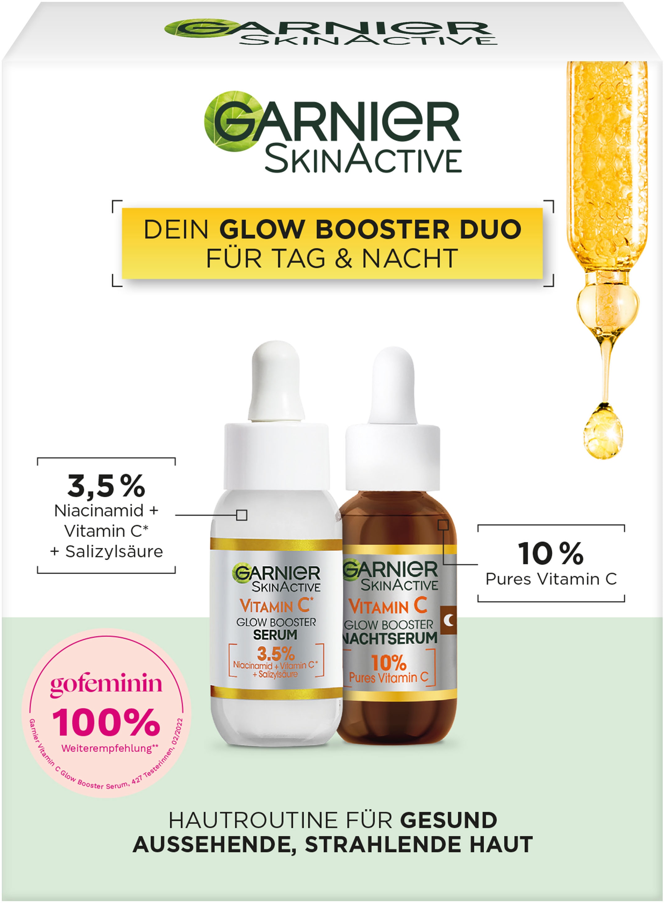 Gesichtsserum »Vitamin C Glow Booster Serum Duo«, (Set, 2 tlg.), mit hoher Wirksamkeit