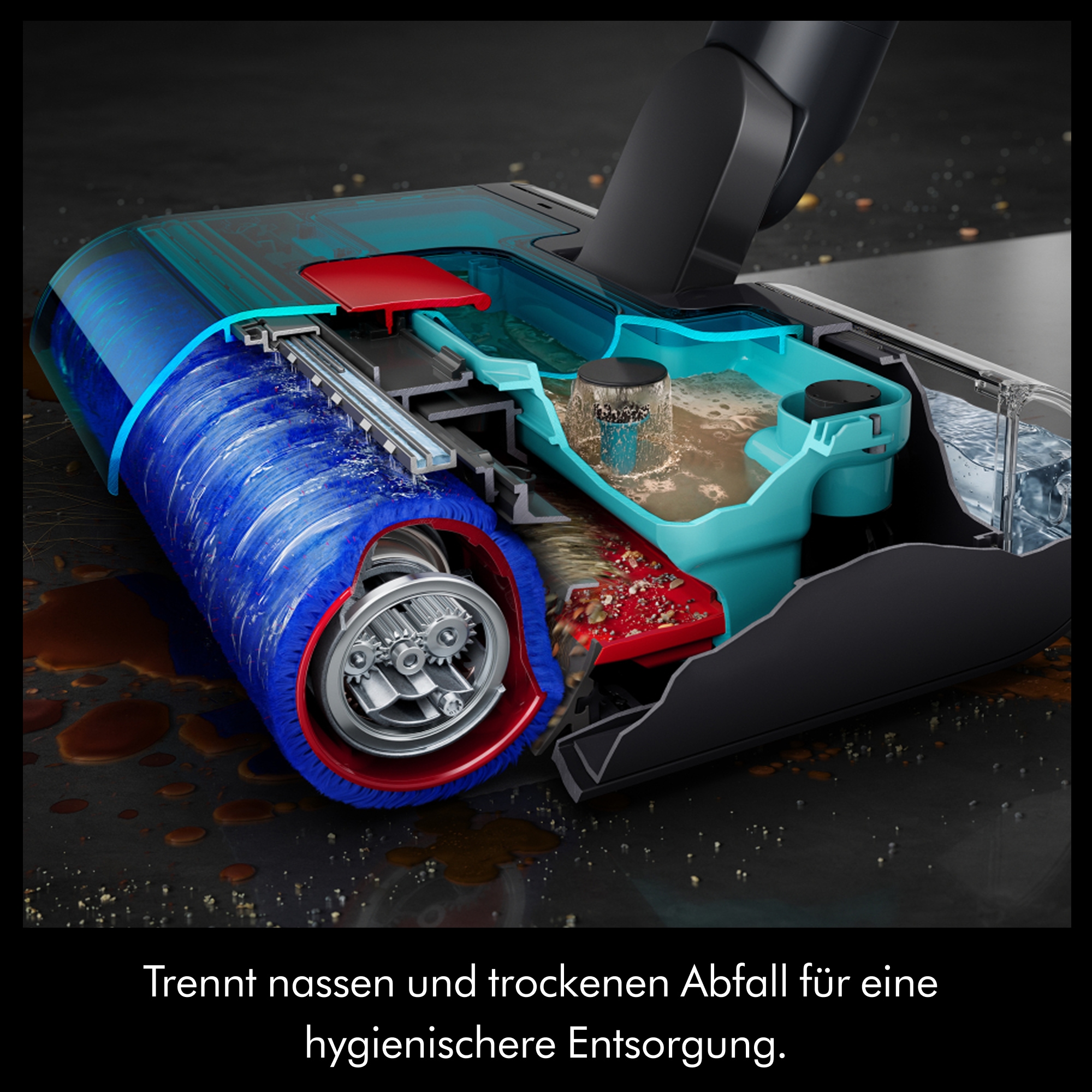 DYSON Nass-Trocken-Akkusauger »Dyson PencilWash™ Blau/Silber« Anti-Tangle Nassreinigungskopf mit MAX-Modus und 180° Design