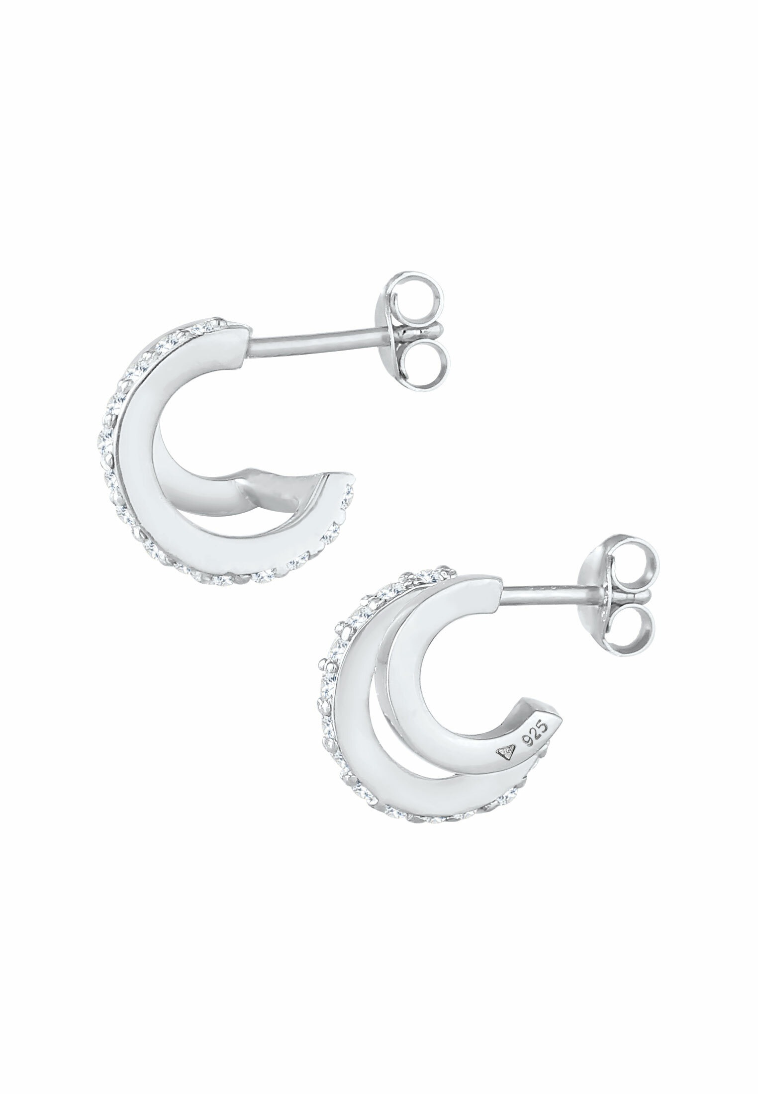 Elli Paar Ohrstecker »Ohrringe Creolen Doppel Zirkonia Stecker 925 Silber«