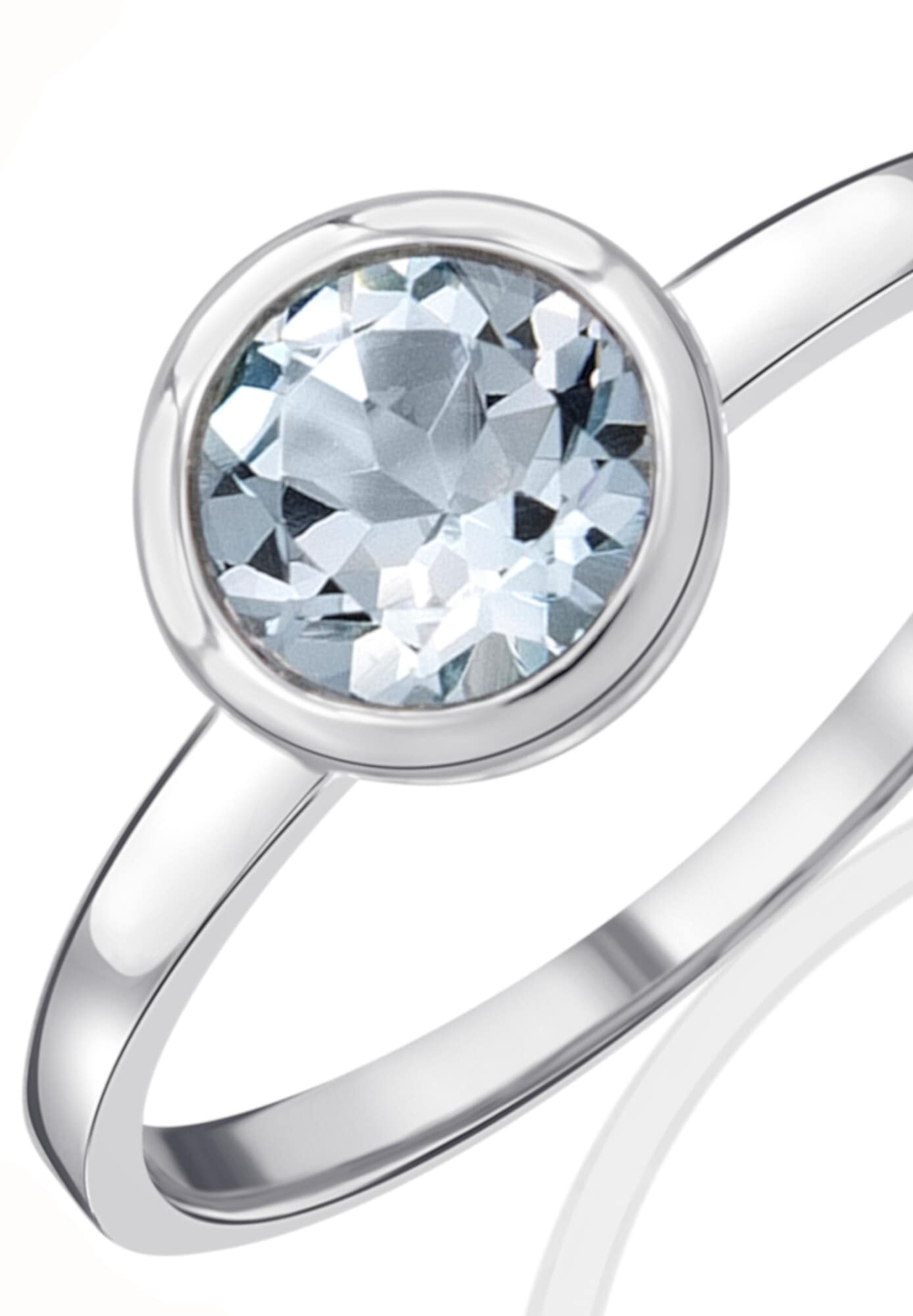 ONE ELEMENT Goldring »Blau Topas Ring aus 333 Weißgold«