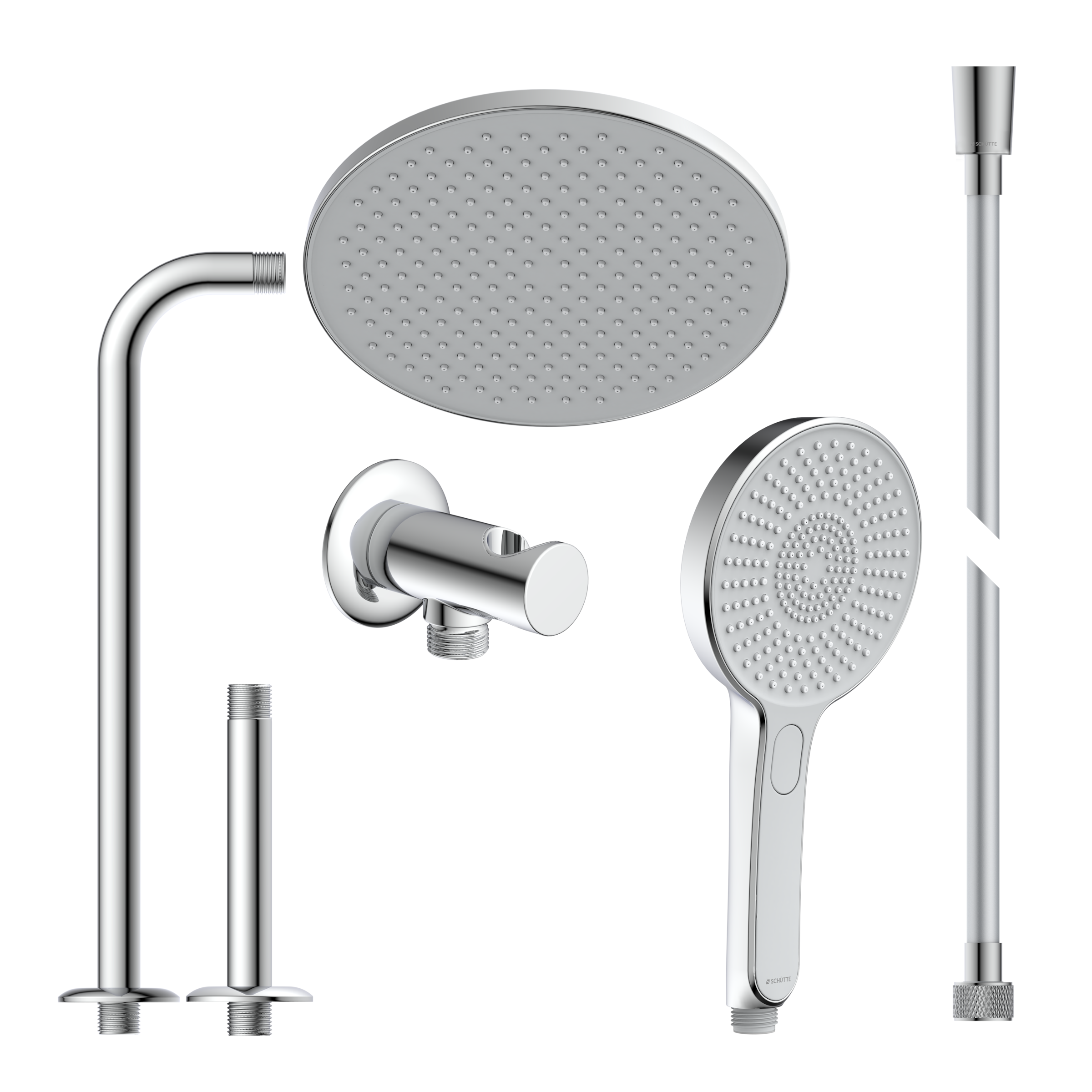 Schütte Brausegarnitur »KARIBIK« Brause-Komplettset, schwarz matt, für die Dusche, Überkopfbrauseset