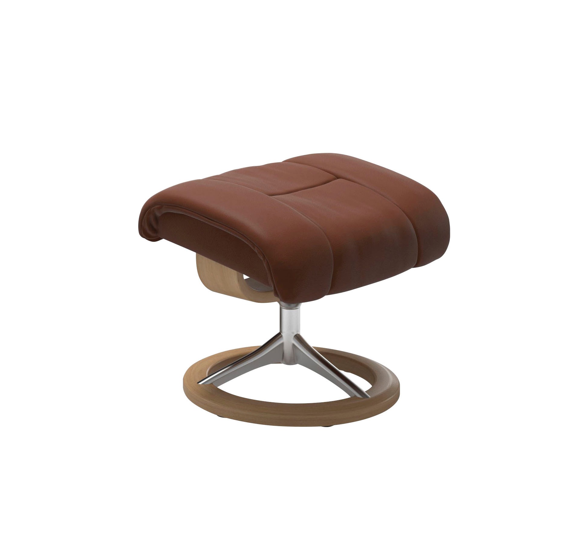 Stressless® Relaxsessel »Reno«, (Set, Relaxsessel mit Hocker), mit Hocker, mit Signature Base, Größe S, M & L, Gestell Eiche