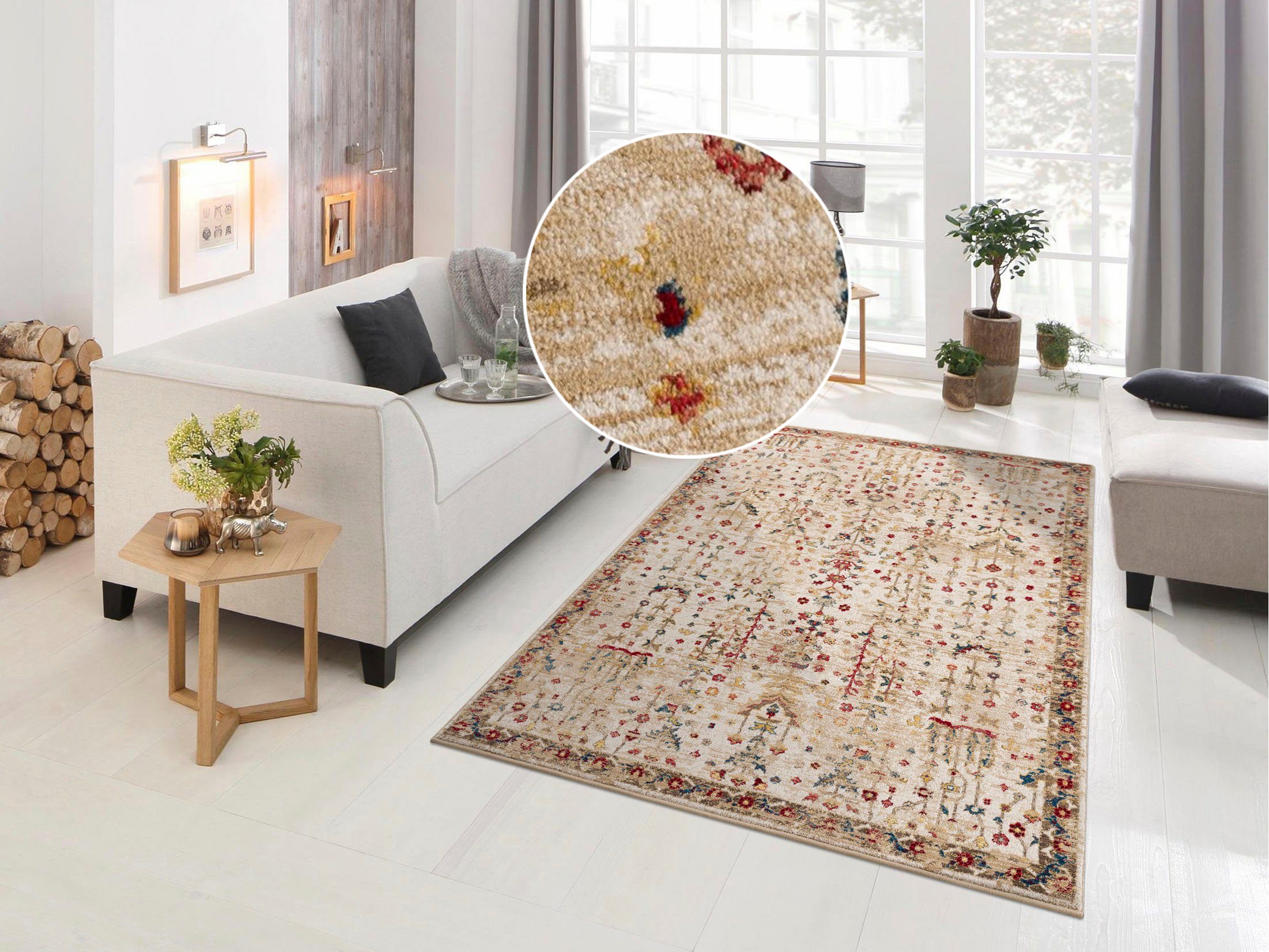 OTTO home Teppich »Clovis« rechteckig 11 mm Höhe Teppich im Orient-Design, mit Bordüre, Vintage