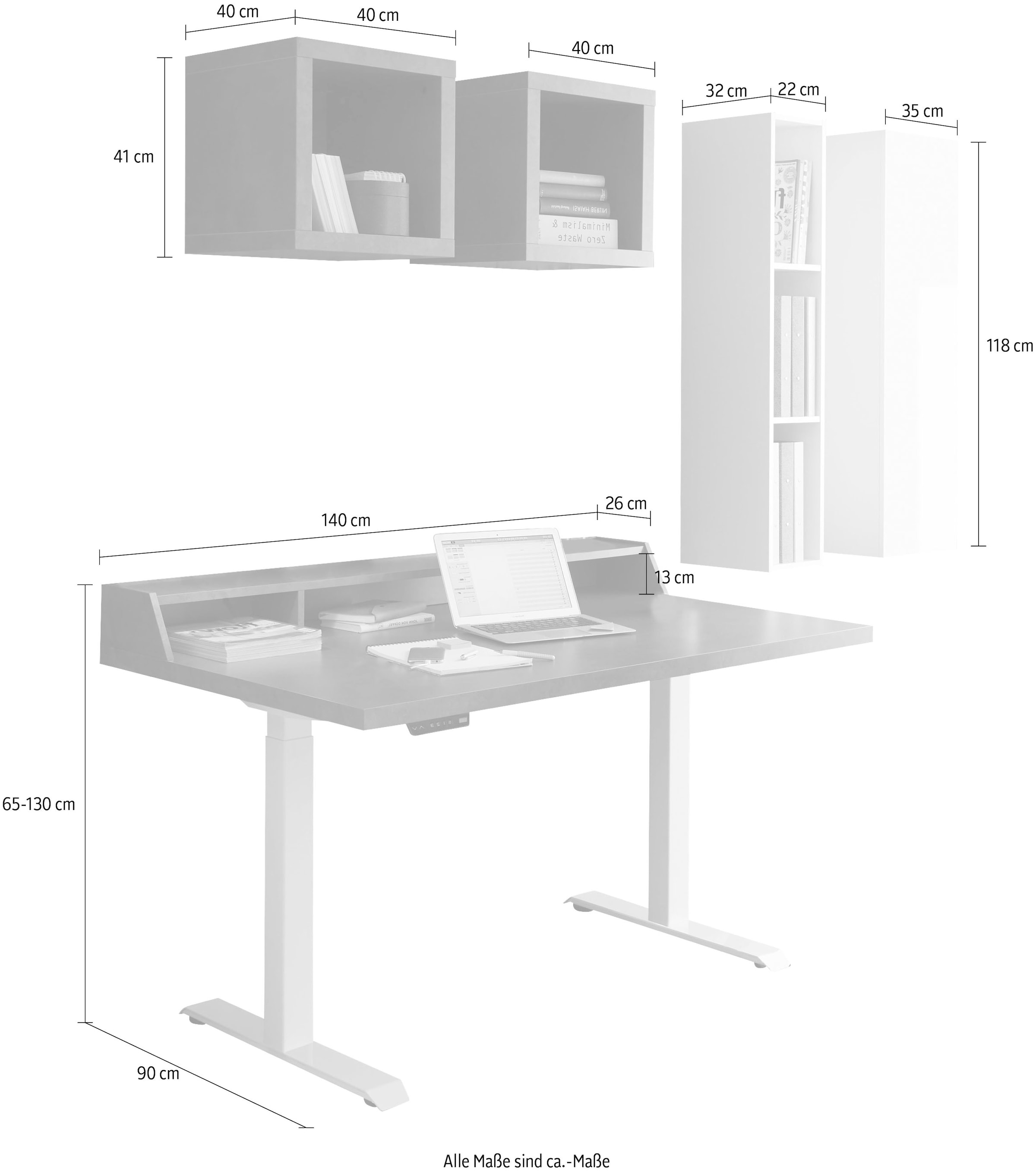 Office«, System St.), »Big (6 auf Raten Schreibtisch höhenverstellbar Mäusbacher Büro-Set bestellen