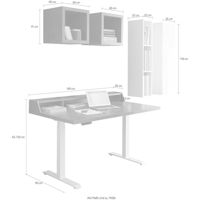 Mäusbacher Büro-Set St.), bestellen »Big höhenverstellbar Schreibtisch (6 System auf Office«, Raten