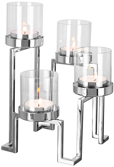 und Rechnung Kerzenhalter »GRANT, (1 St.), auf kaufen Fink 4-flammig, Adventsleuchter Weihnachtsdeko«, aus Edelstahl Glas,