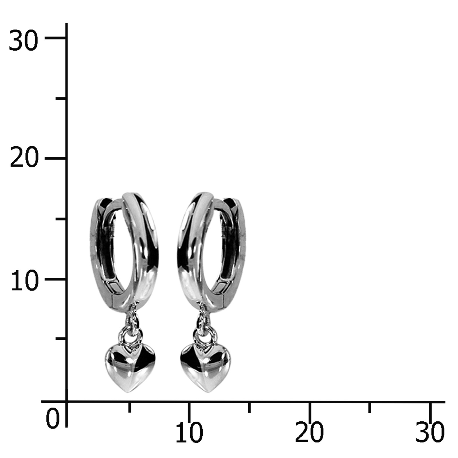 OSTSEE-SCHMUCK Klappcreolen »- kleines Herz - Silber 925/000 -,«