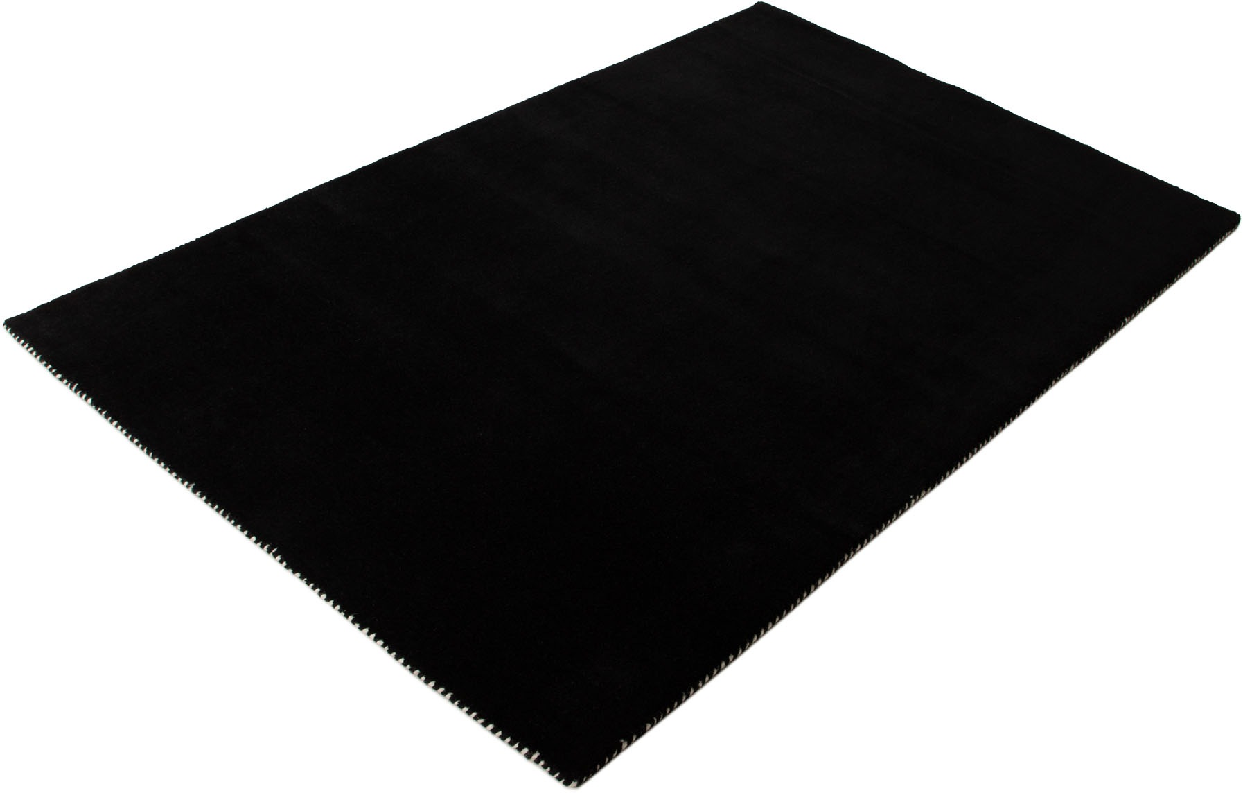 carpetfine Wollteppich »Gabbeh Lola Uni«, rechteckig, 14 mm Höhe, mit natürlichem Pflanzenmaterial von Hand gewebt, auch in Rund