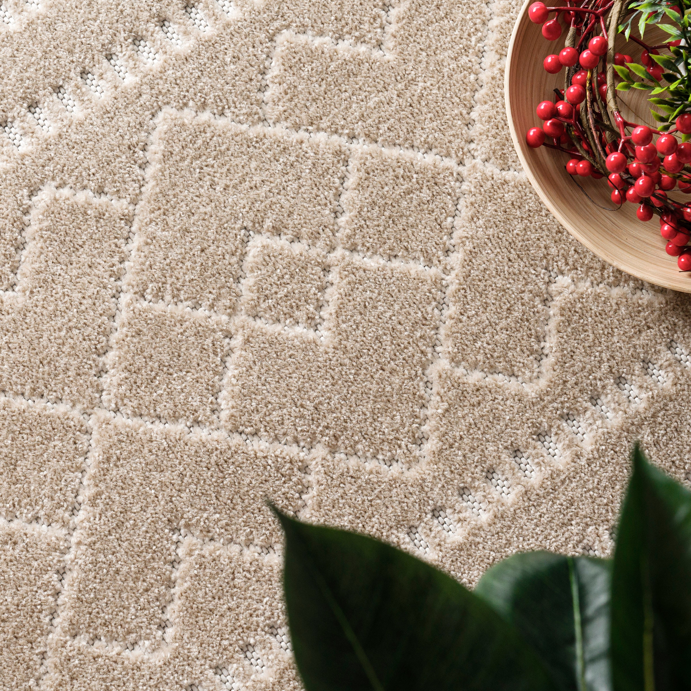 Paco Home Teppich »Stilo 866« rechteckig 10 mm Höhe Hoch-Tief Effekt, Rauten, auch als Läufer, In- und Outdoor geeignet