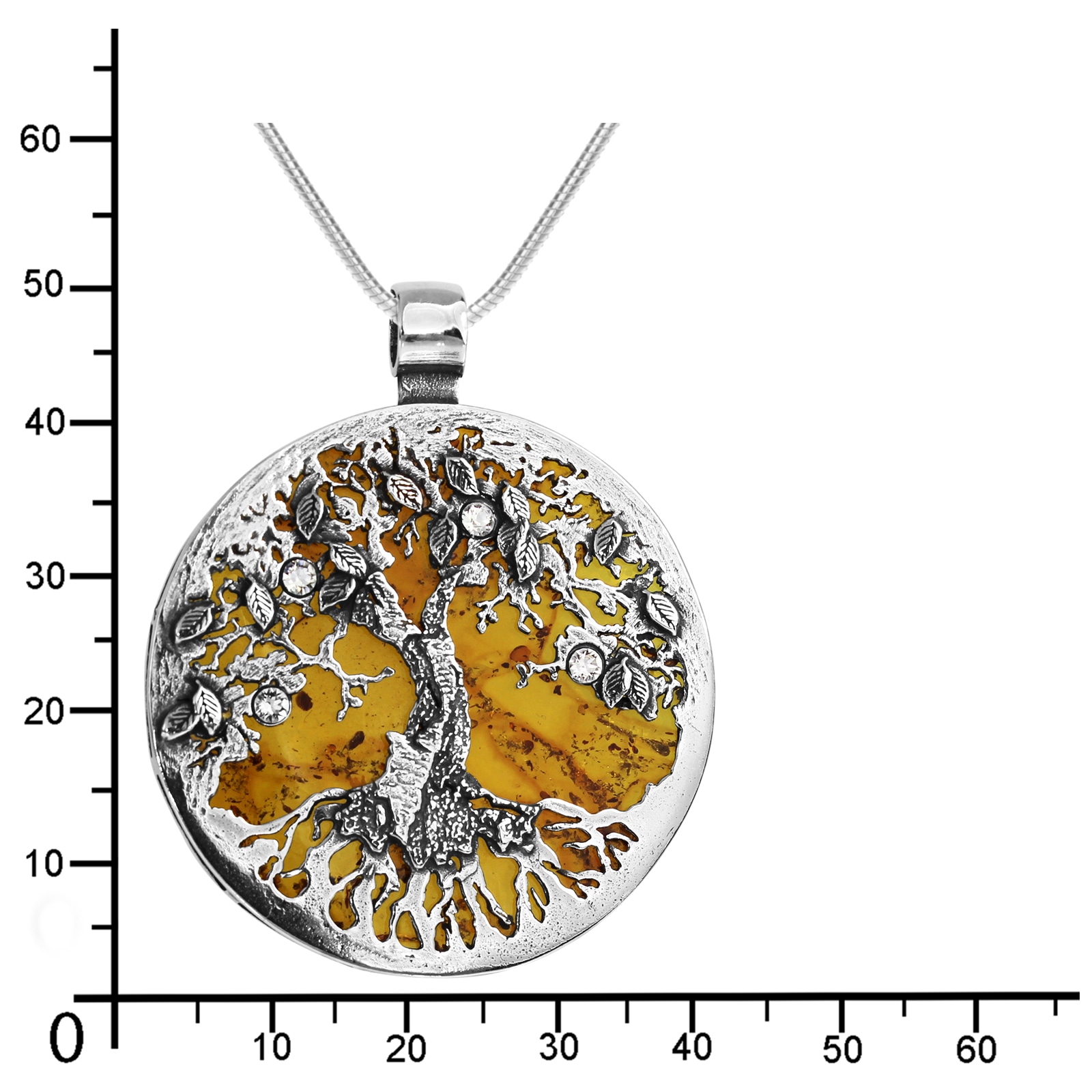 OSTSEE-SCHMUCK Kettenanhänger »- Lebensbaum 40 mm - Silber 925/000 - Bernstein« ()