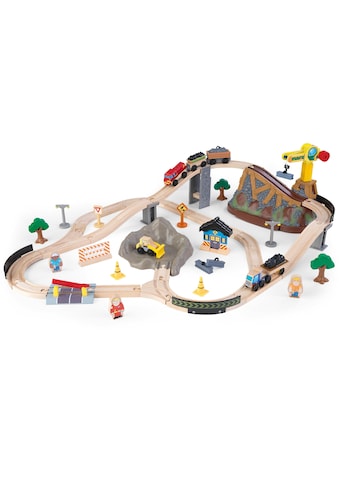 KidKraft® Spielzeug-Eisenbahn »Eisenbahnset Baustelle mit Aufbewahrungsbox« kaufen