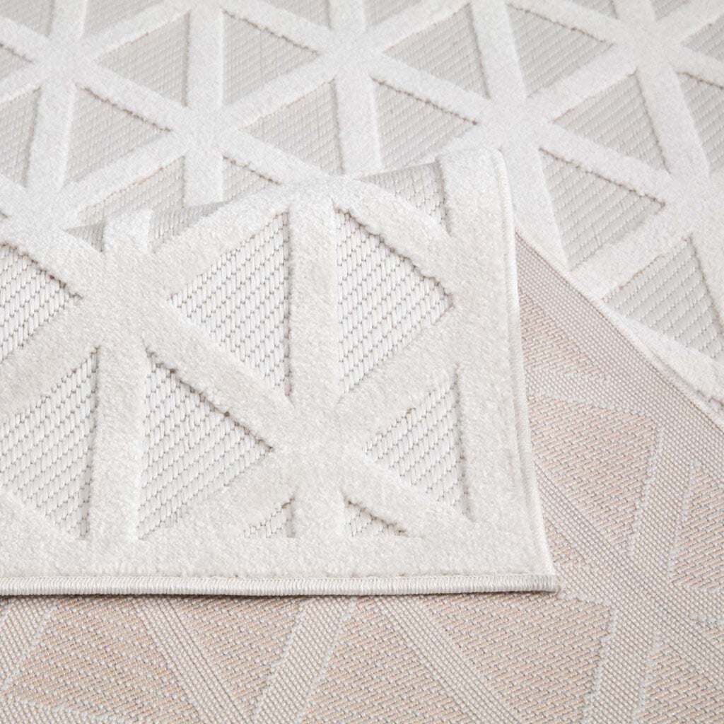 Carpet City Teppich »In-& Outdoorteppich Santorini 446, 3D-Effekt, Geo-Muster« rechteckig 5 mm Höhe Wetterfest & UV-beständig für Terrasse, Balkon, Küche, Flur